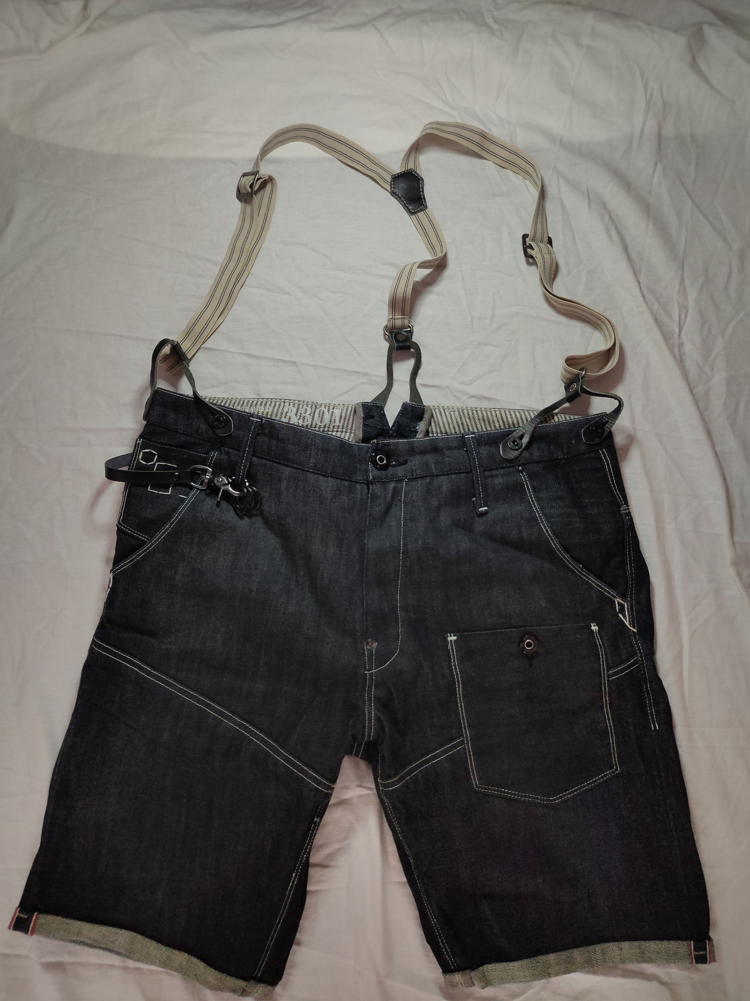 G-Star × Vintage ‼️ Vintage y2k G Star Raw Denim Navy Shorts Cargo Size US 33 - 4 Thumbnail
