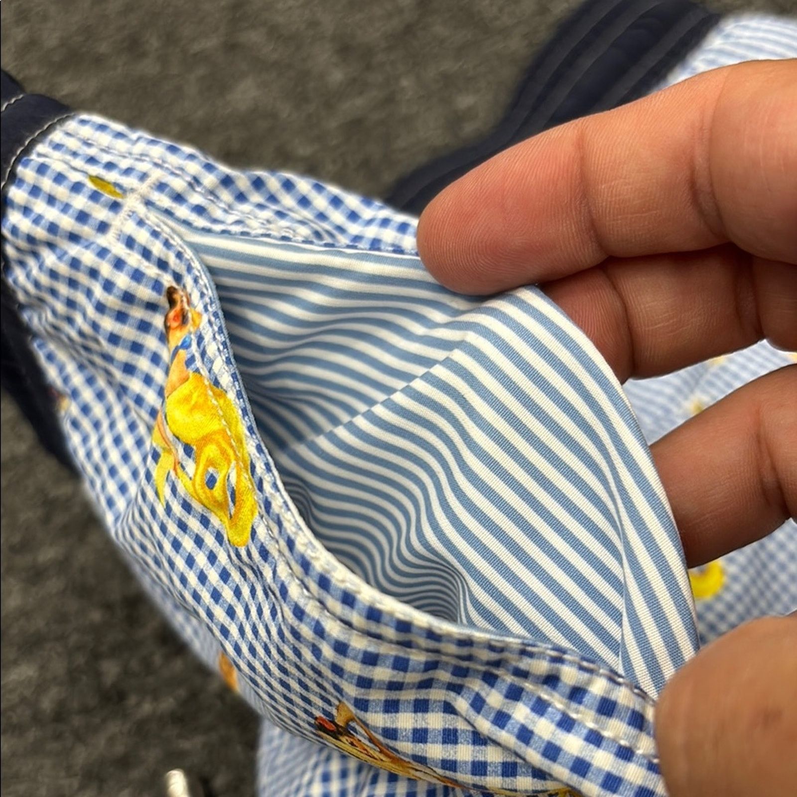 NWT Van Laack Men's Blue Yellow Nautical Print Swim Trunks M