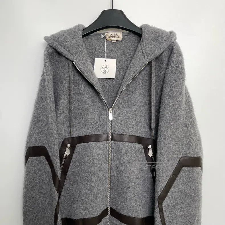 Hermes Hermes Leather Patched Zip-up Hooded Jacket Size US S / EU 44-46 / 1 - 3 Thumbnail