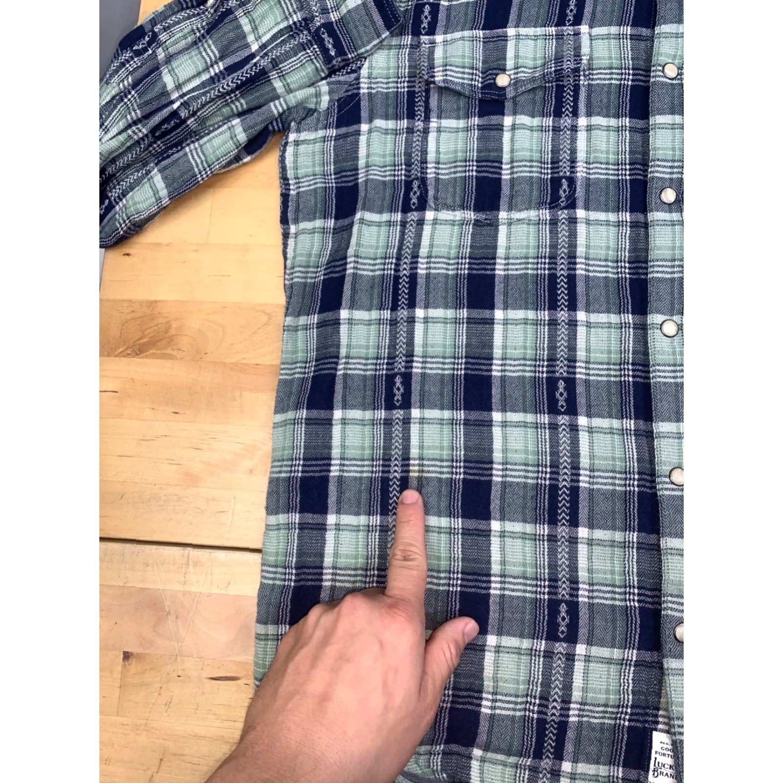 Lucky Brand Lucky Brand Pearl Snap Button Up Shirt Mens M Western Plaid 12740 Size US M / EU 48-50 / 2 - 3 Thumbnail
