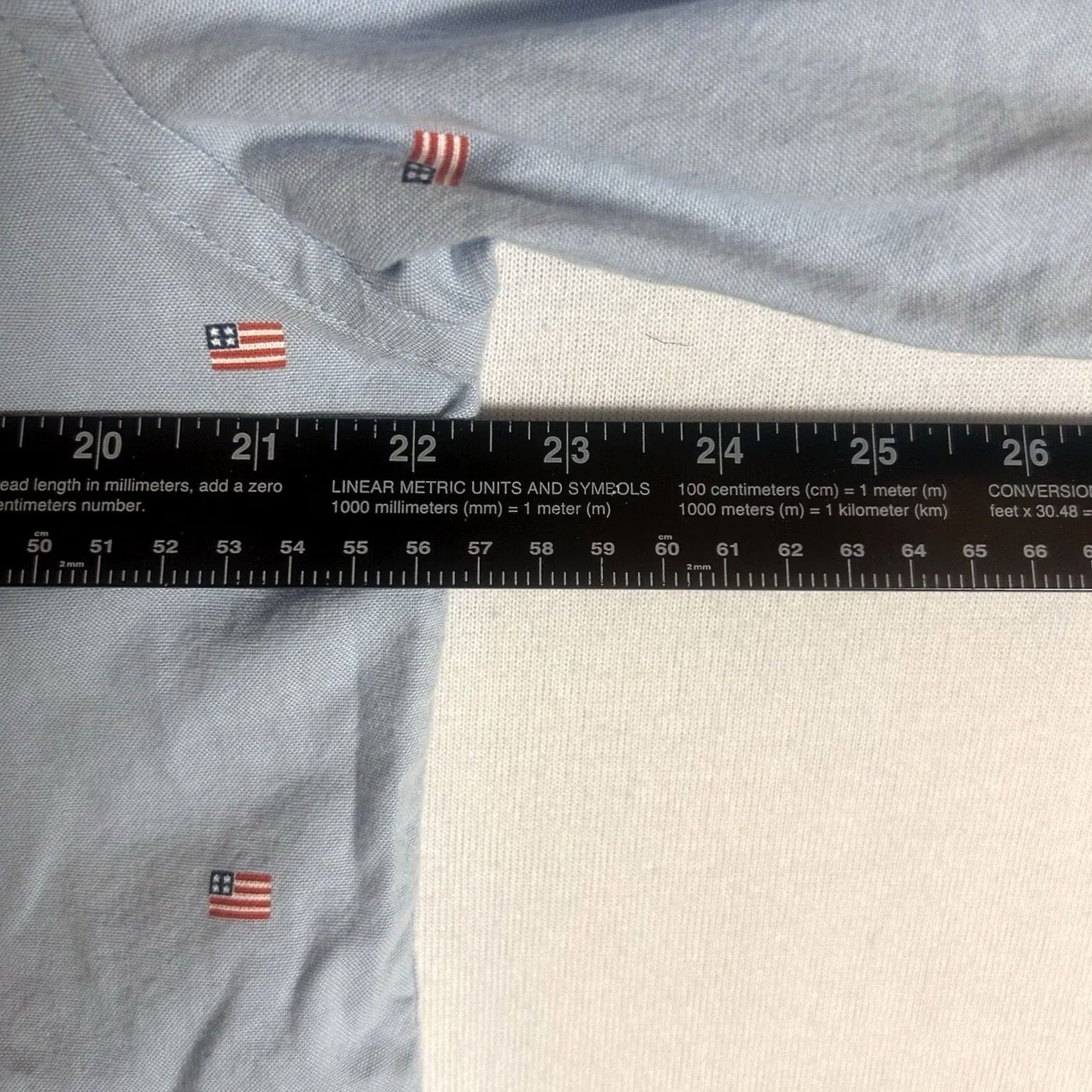 Old Navy Old Navy Shirt Mens Large Slim Fit Blue American Flag Built-In Flex Oxford Shirt Size US L / EU 52-54 / 3 - 5 Thumbnail