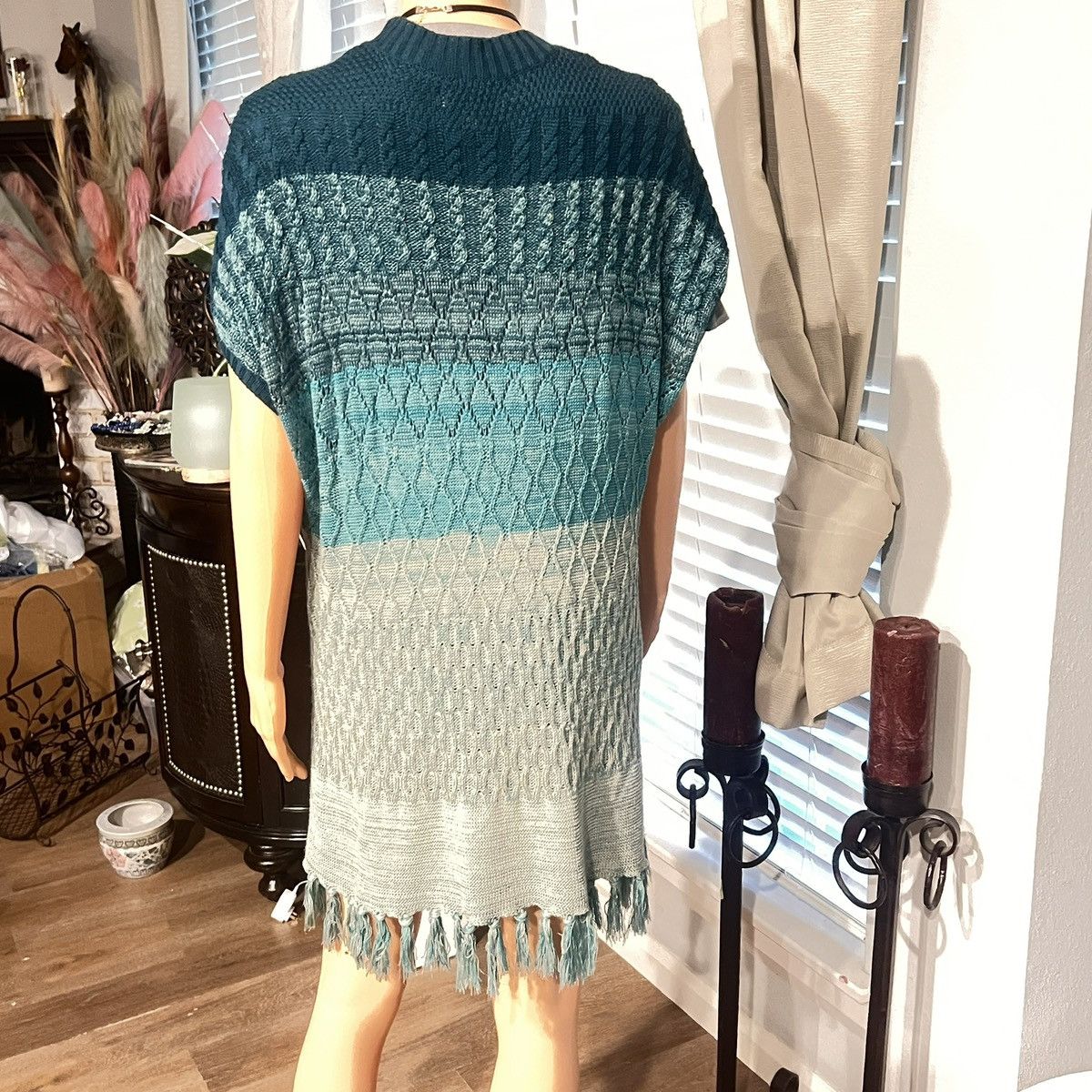 Other Art and Soul Women's Open Front Knit Tunic with Fringe Size M / US 6-8 / IT 42-44 - 2 Thumbnail