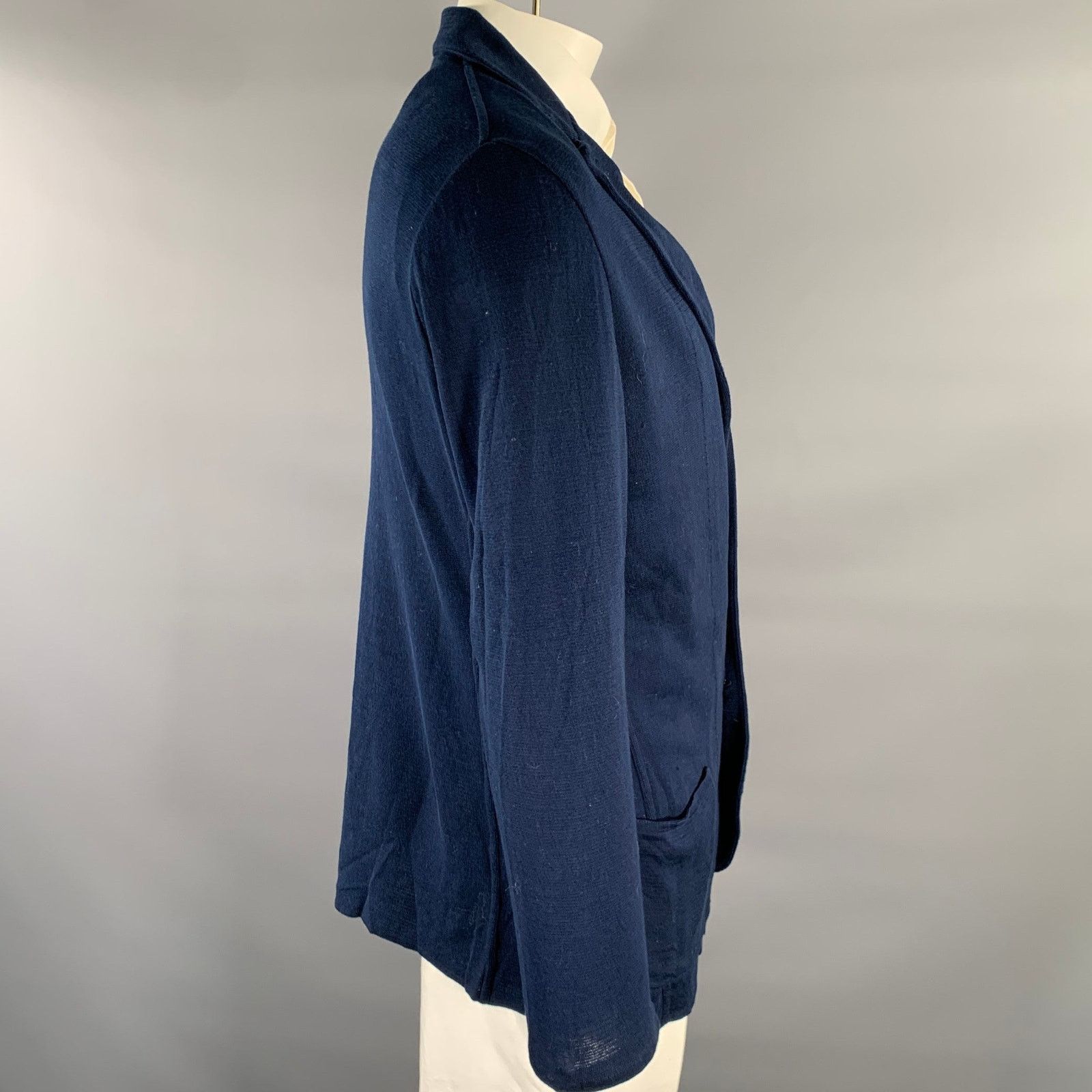 Lardini LARDINI 44R Navy Heather Cotton Notch Lapel Sport Coat Size 44R - 2 Thumbnail