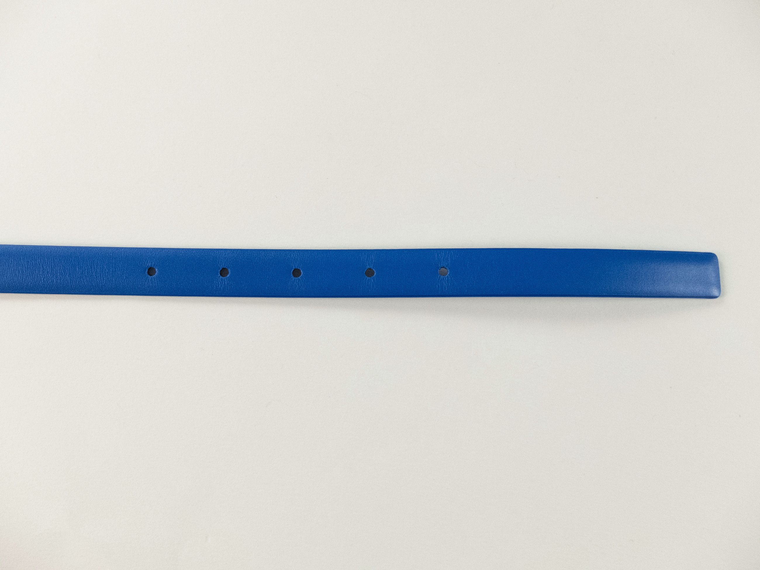 Bottega Veneta BOTTEGA VENETA cobalt blue thin French calf leather belt 90 Size 34 - 6 Thumbnail