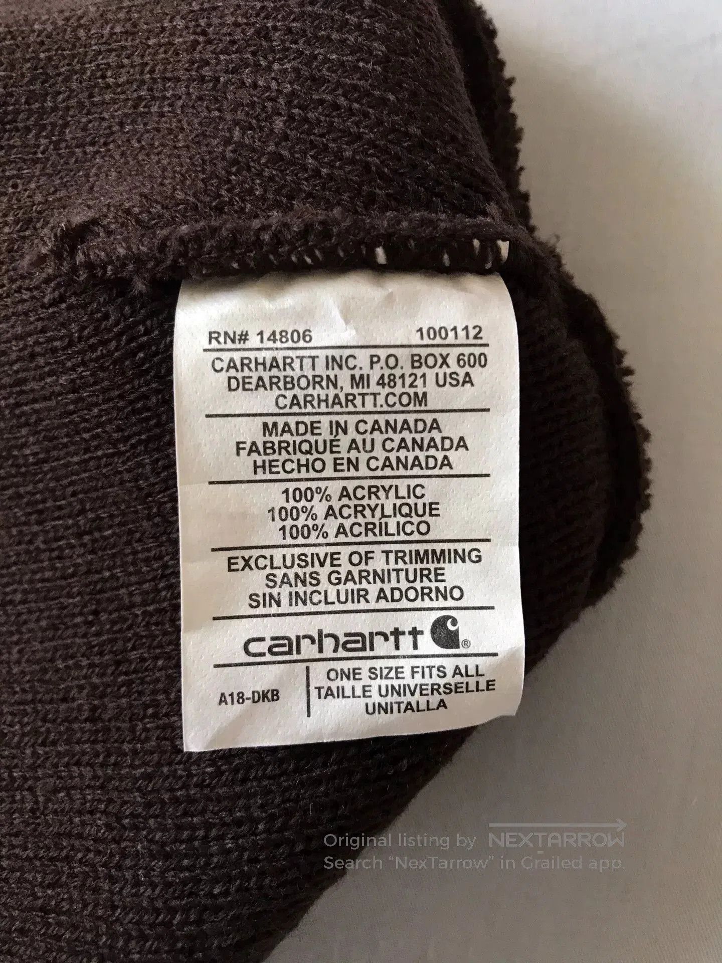 Carhartt Carhartt A18 DKB Brown Knit Beanie. Size ONE SIZE - 8 Thumbnail