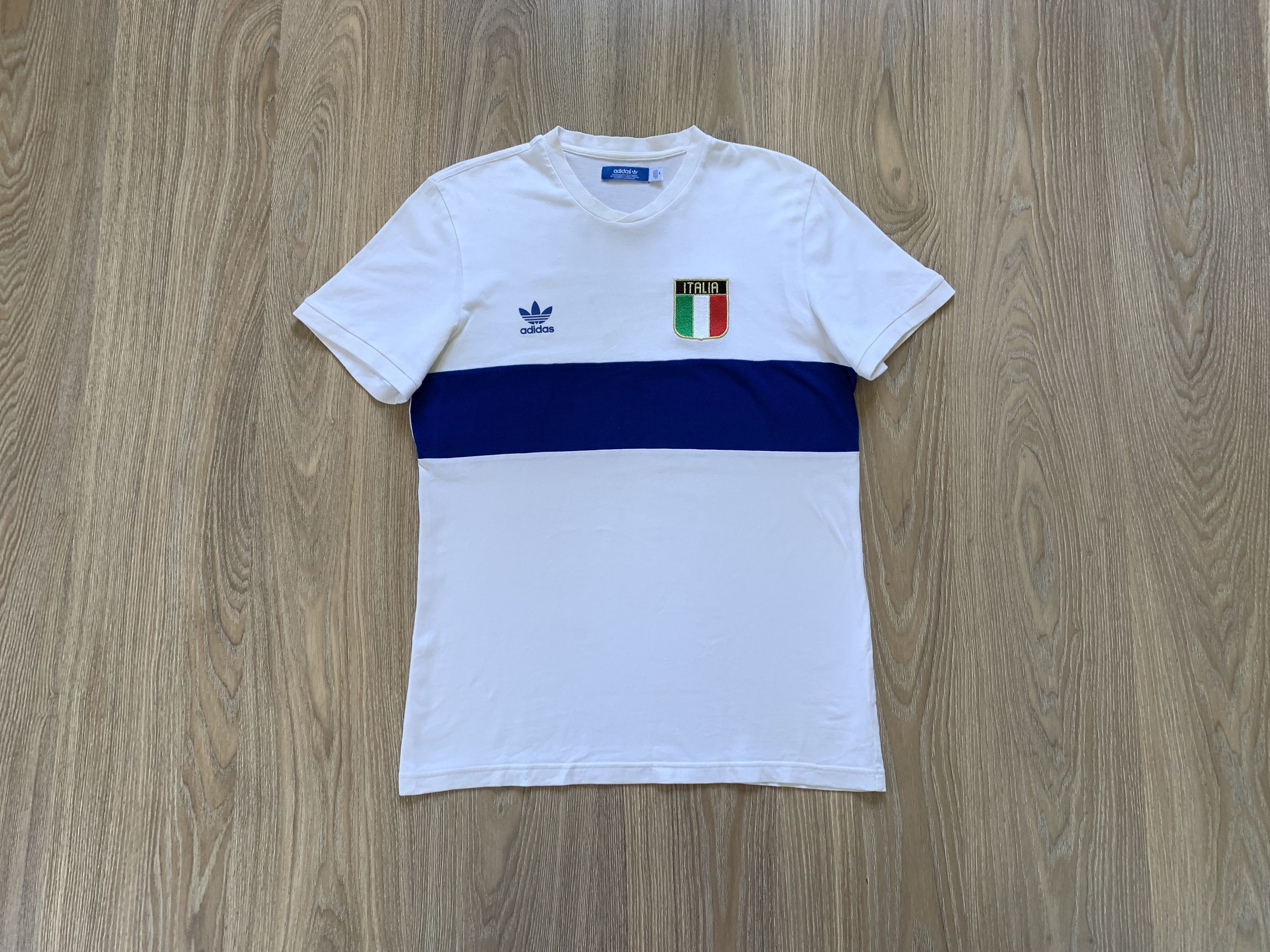 Adidas × Vintage Adidas Italia 7 Vintage White T Shirt 2011 Size US M / EU 48-50 / 2 - 1 Thumbnail