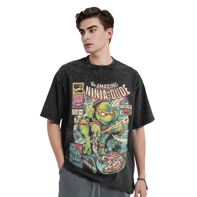 Japanese Brand × Vintage Washed T-shirt The Amazing Ninja Teenage Turtle Dude Size US XL / EU 56 / 4 - 3 Thumbnail