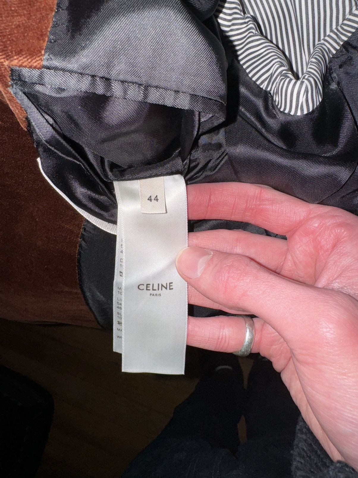Celine × Hedi Slimane Double Breasted Velvet Blazer Size 44R - 5 Thumbnail