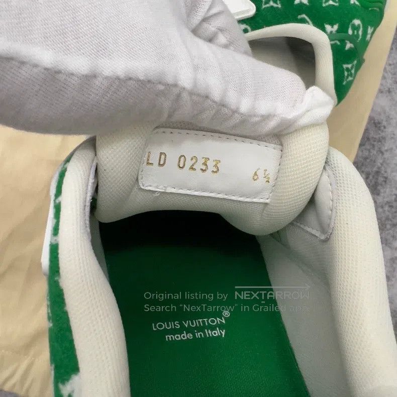 Louis Vuitton Louis Vuitton Trainer white and green flocked fully printe Size US 6.5 / EU 39-40 - 8 Thumbnail