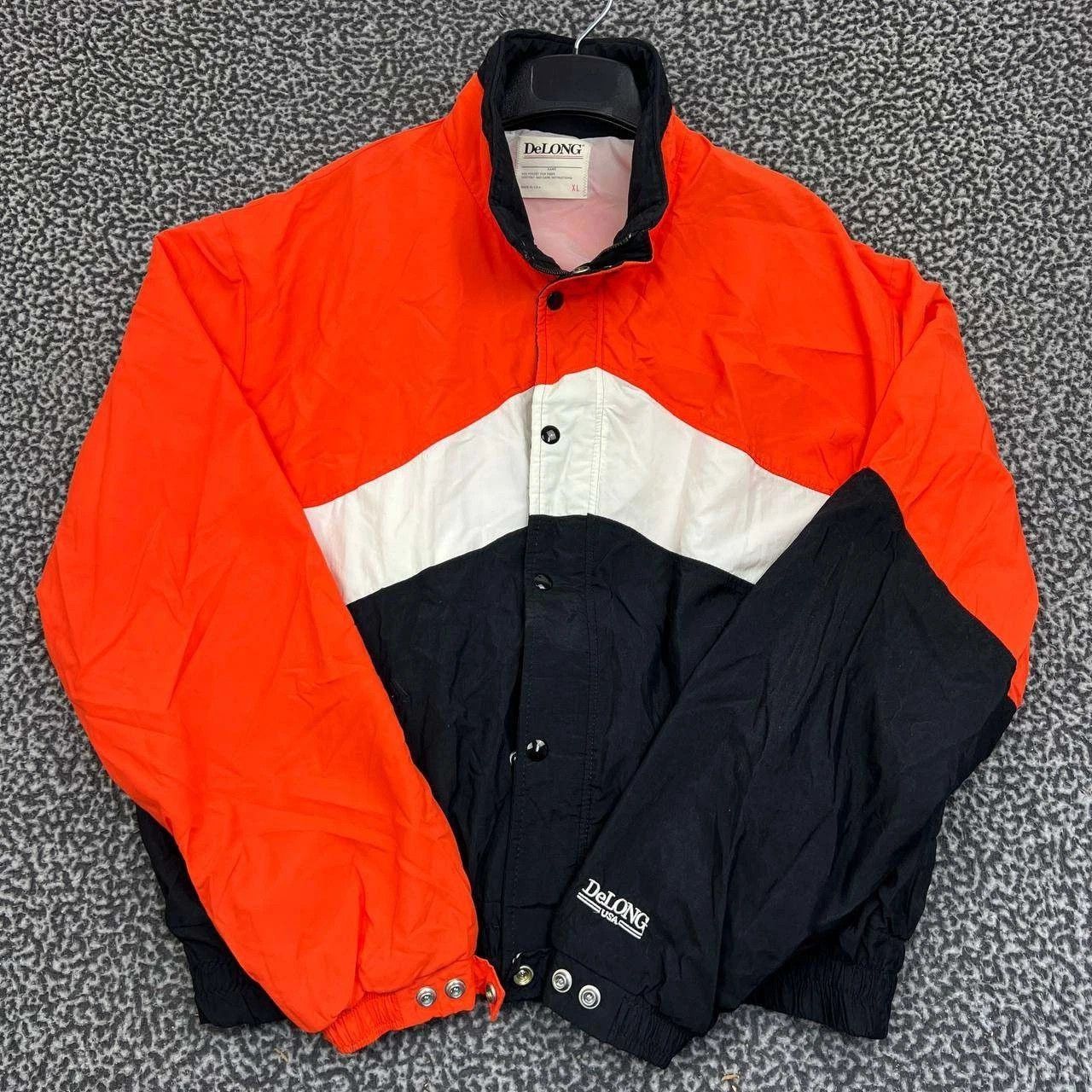 Delong Vintage DeLong Windbreaker Jacket Men Snap Button XL Size US XL / EU 56 / 4 - 1 Thumbnail