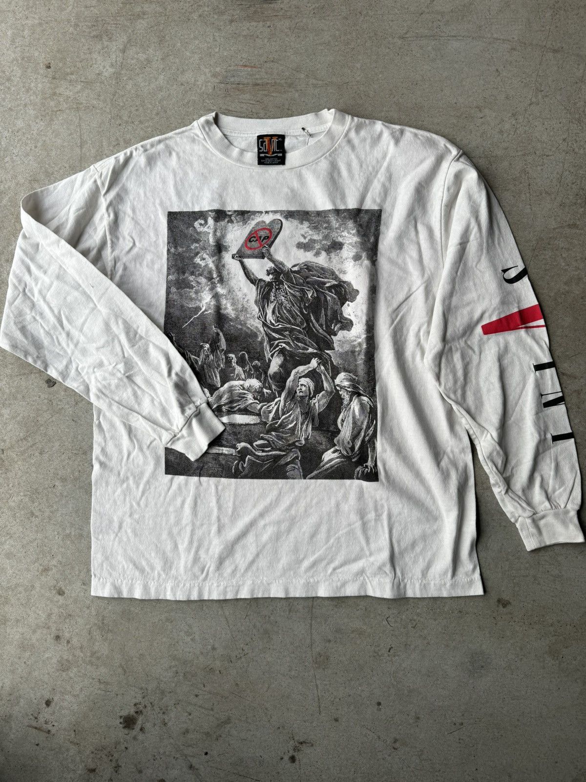 Image of Saint Micheal X Vlone Long Sleeve T-Shirt in White, Men's (Size XL)