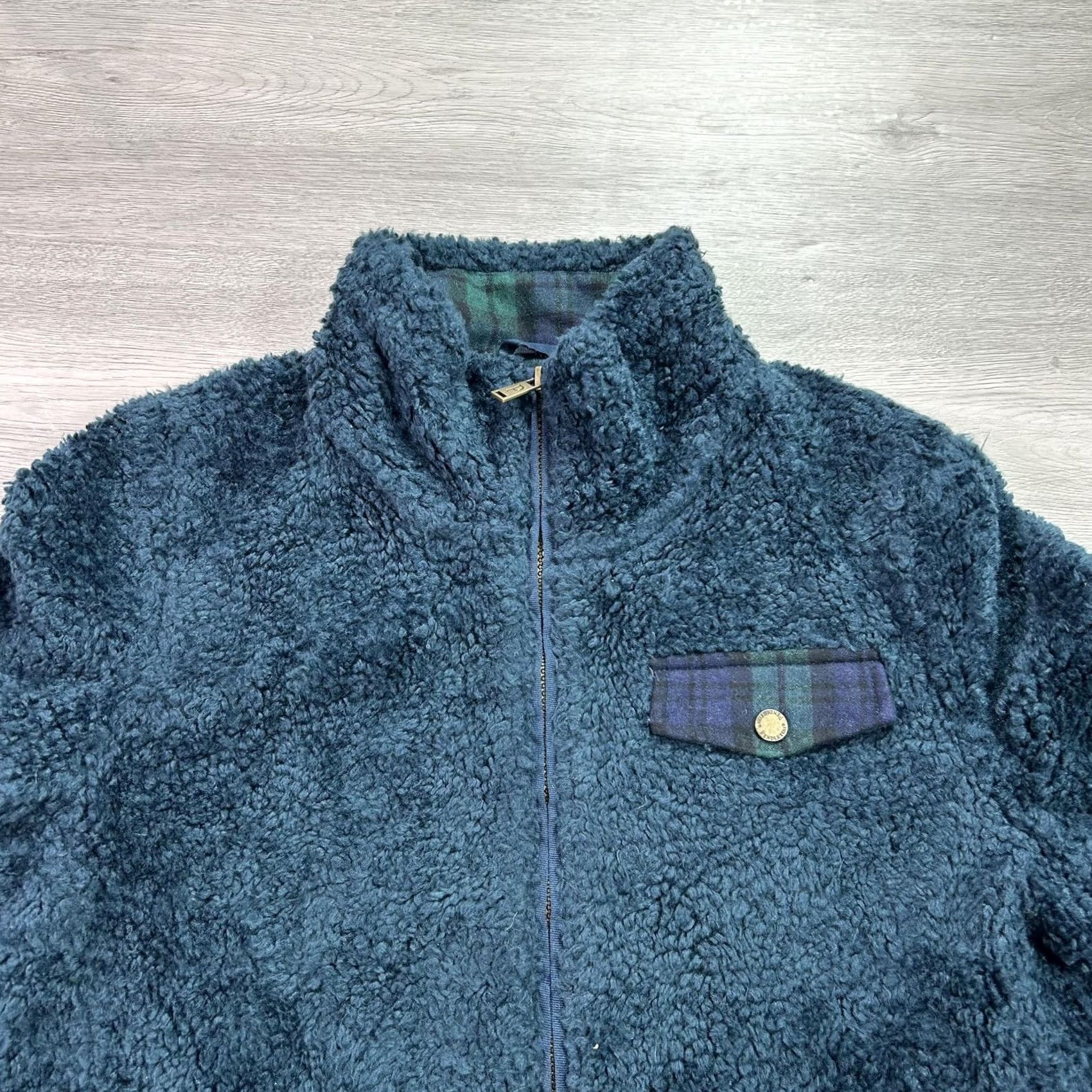 Pendleton Pendleton Jacket Mens M Navy Sherpa Fleece Full Zip Plaid Lined Cozy Bomber Jacket Mens Regular Blue Size US M / EU 48-50 / 2 - 4 Thumbnail