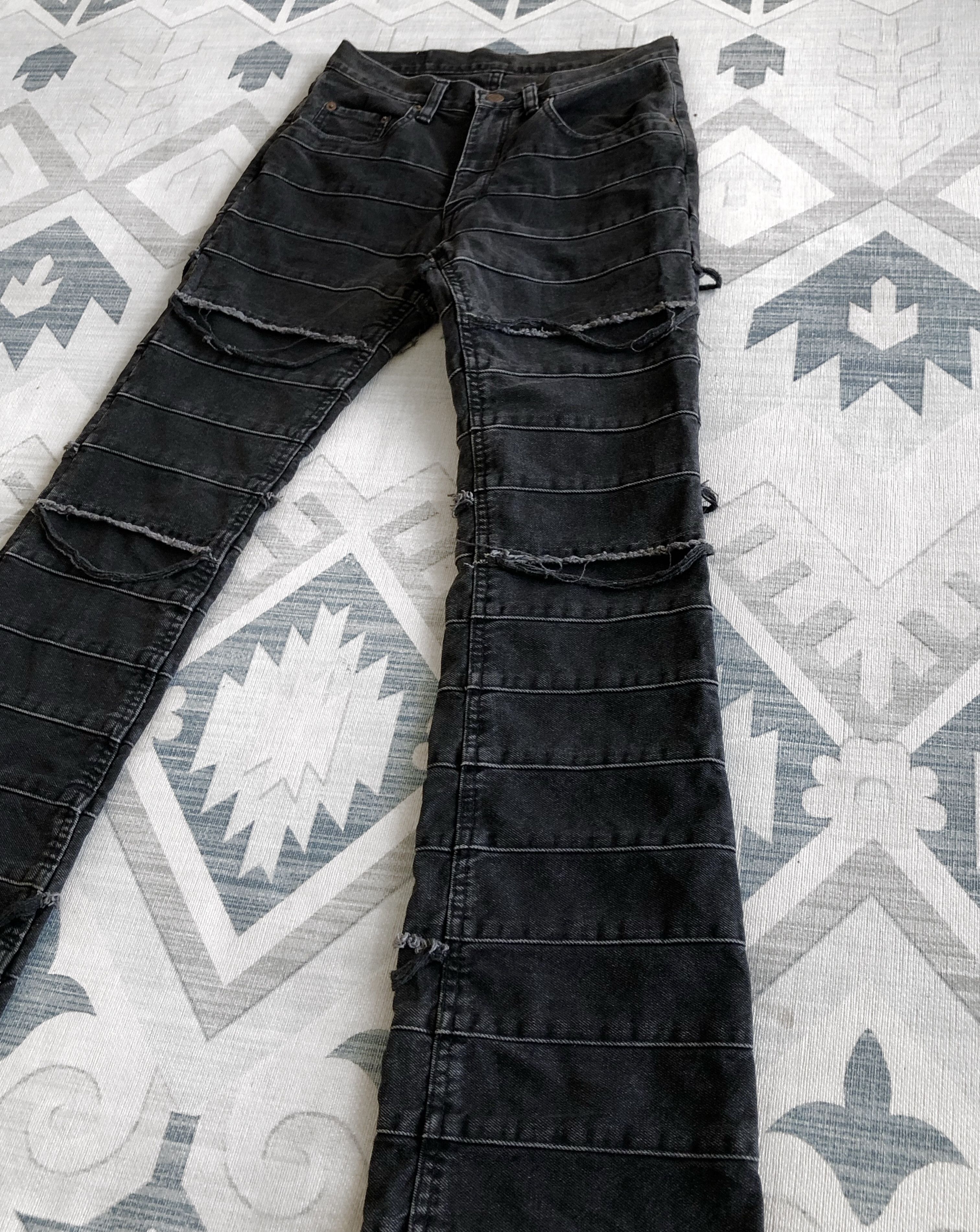 Hysteric Glamour ARCHIVE🔥RARE 90’S HAGI PATCHWORK FLARE KINKY JEANS Size 28" / US 6 / IT 42 - 6 Thumbnail