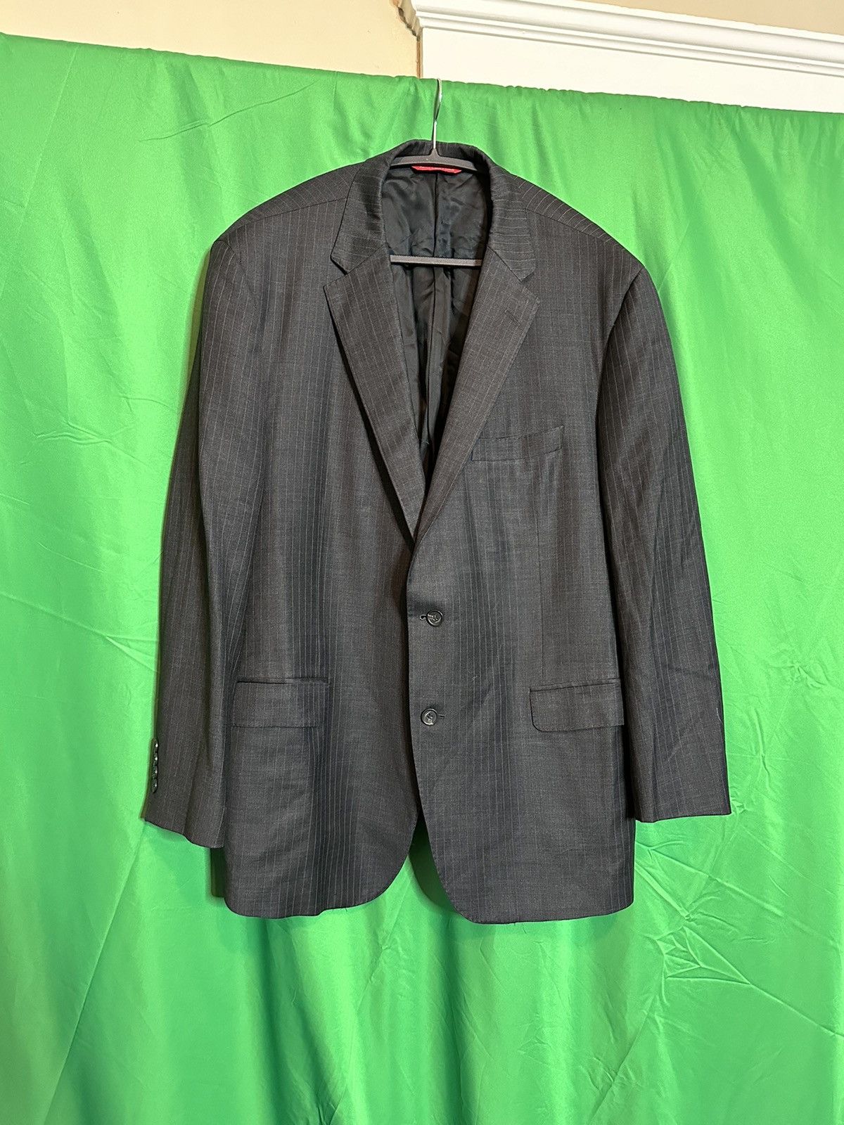 Samuelsohn $1200 Super 130s wool pinstriped blazer jacket Size 48R - 1 Thumbnail