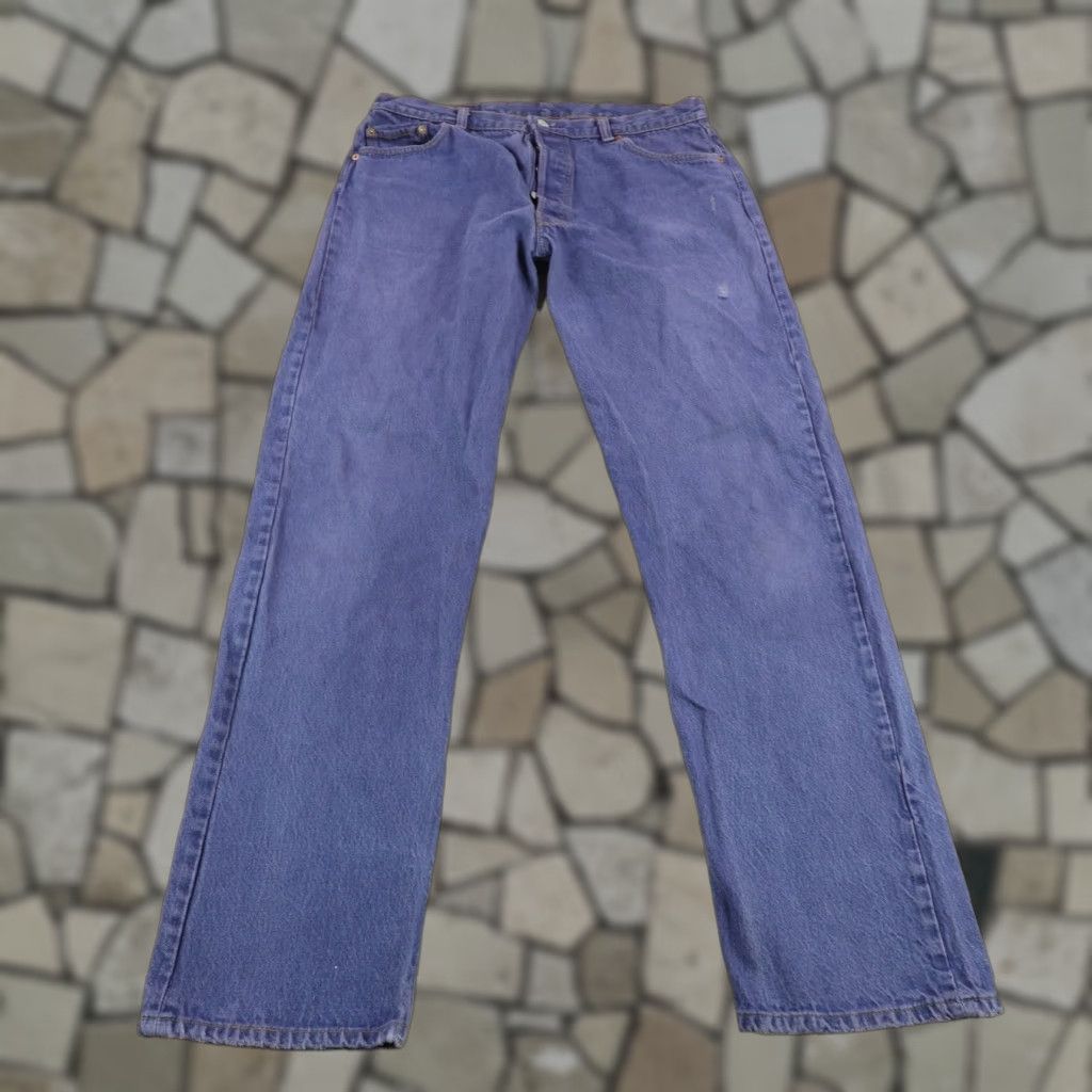 Levi's VINTAGE Levi's Jeans Mens 36x34 Denim 501 Regular Fit Blue 90s Pants Size US 35 - 1 Thumbnail