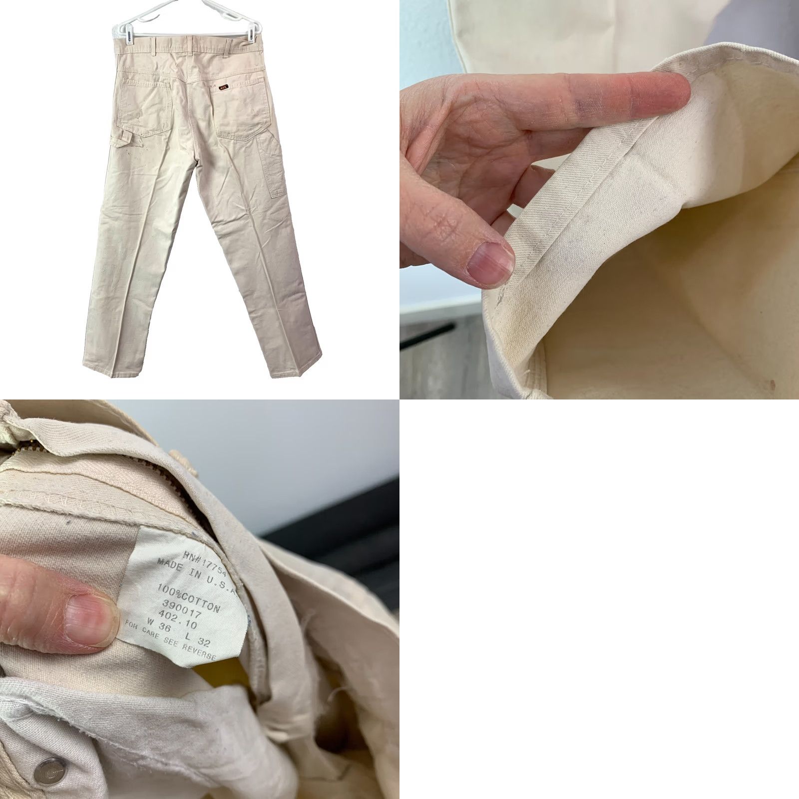 Vintage VINTAGE Key White Carpenter Jeans Painter Pants 36 x 32 Denim Jeans Mens Straight 5-Pocket Design Vintage Yes Size US 36 / EU 52 - 8 Thumbnail