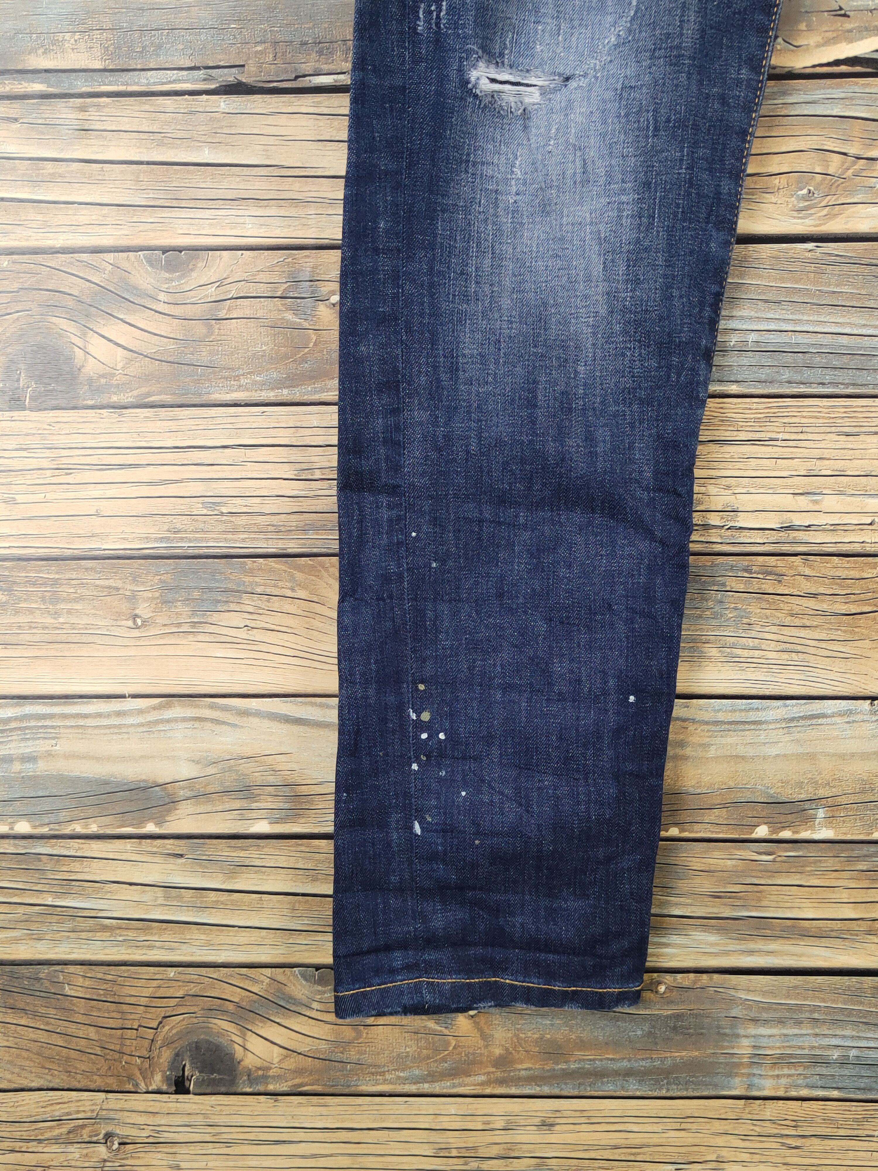 Japanese Brand Uniqlo Dark Blue Distressed Ripped denim Jeans #W1834 Size US 30 / EU 46 - 4 Thumbnail