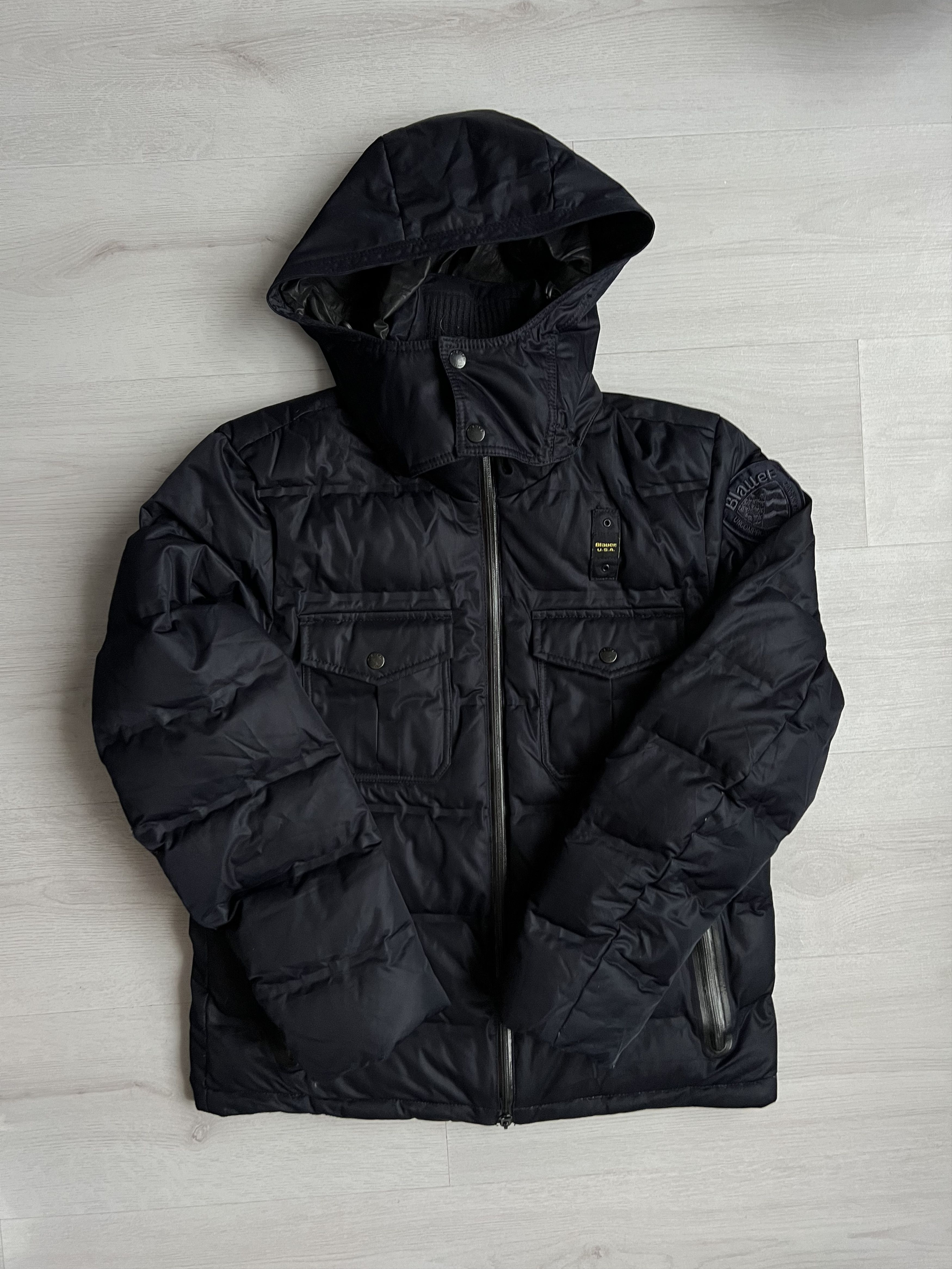 image of Made In USA Blauer Usa Men’S Down Jacket in Navy, Men's (Size Large)