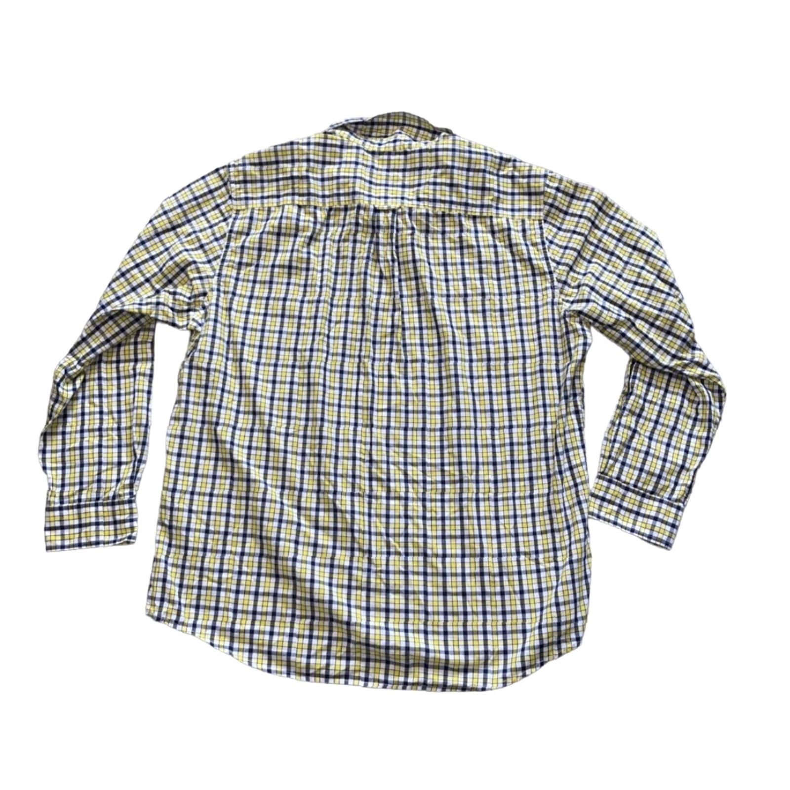 Chaps CHAPS Shirt Men XL Plaid Button-Down Easy Care Yellow Blue Long Sleeve Preppy Size US XL / EU 56 / 4 - 3 Thumbnail
