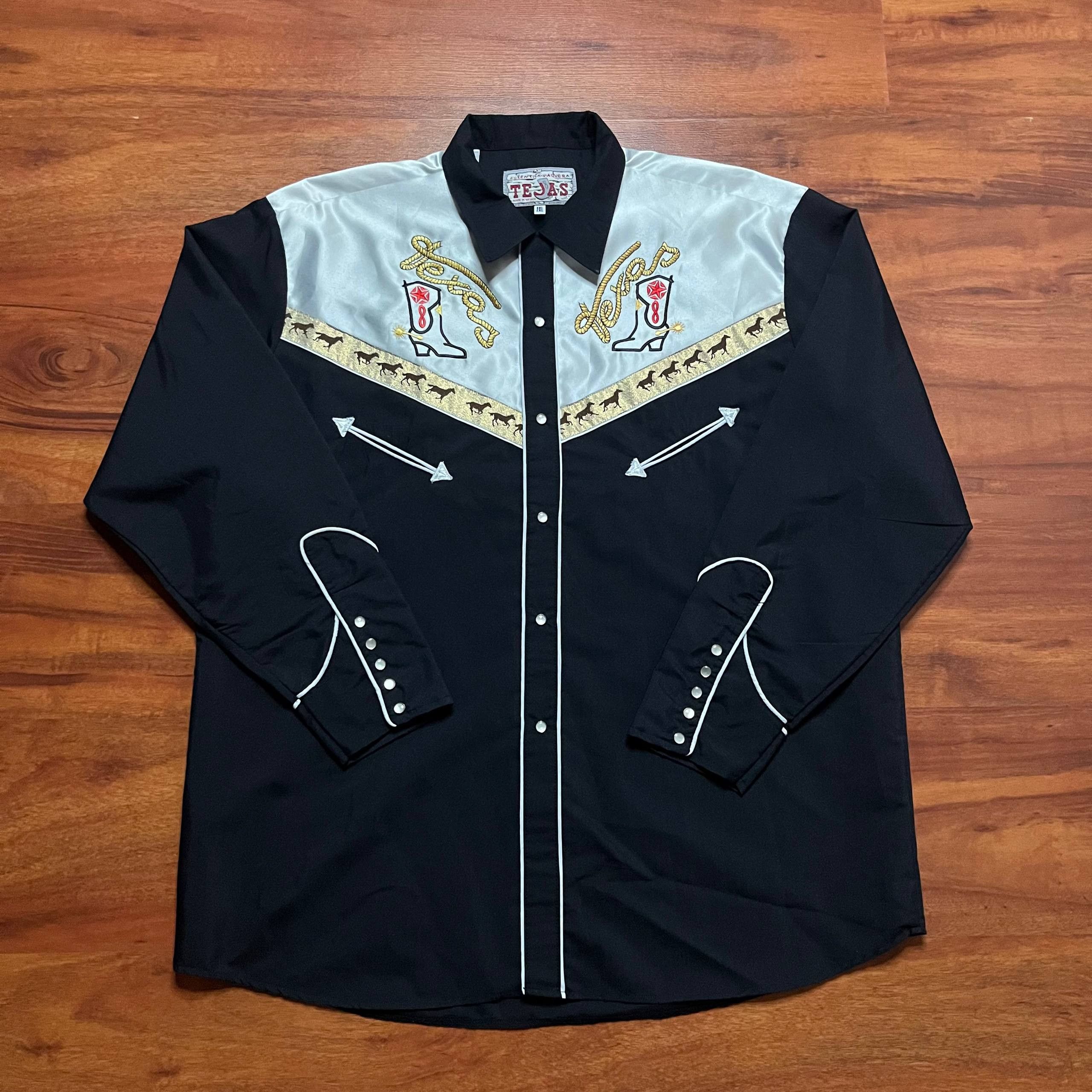 Vintage AUTENTICA VAQUERA TEJAS VTG 90'S WESTERN SHIRT MEXICO Size US XL / EU 56 / 4 - 3 Thumbnail
