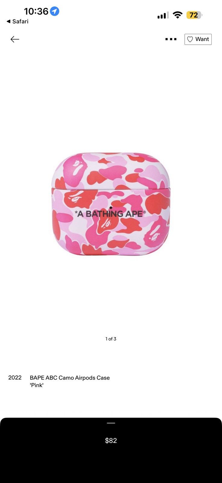 Bape BAPE ABC Camo Airpods Case Pink Size ONE SIZE - 2 Thumbnail