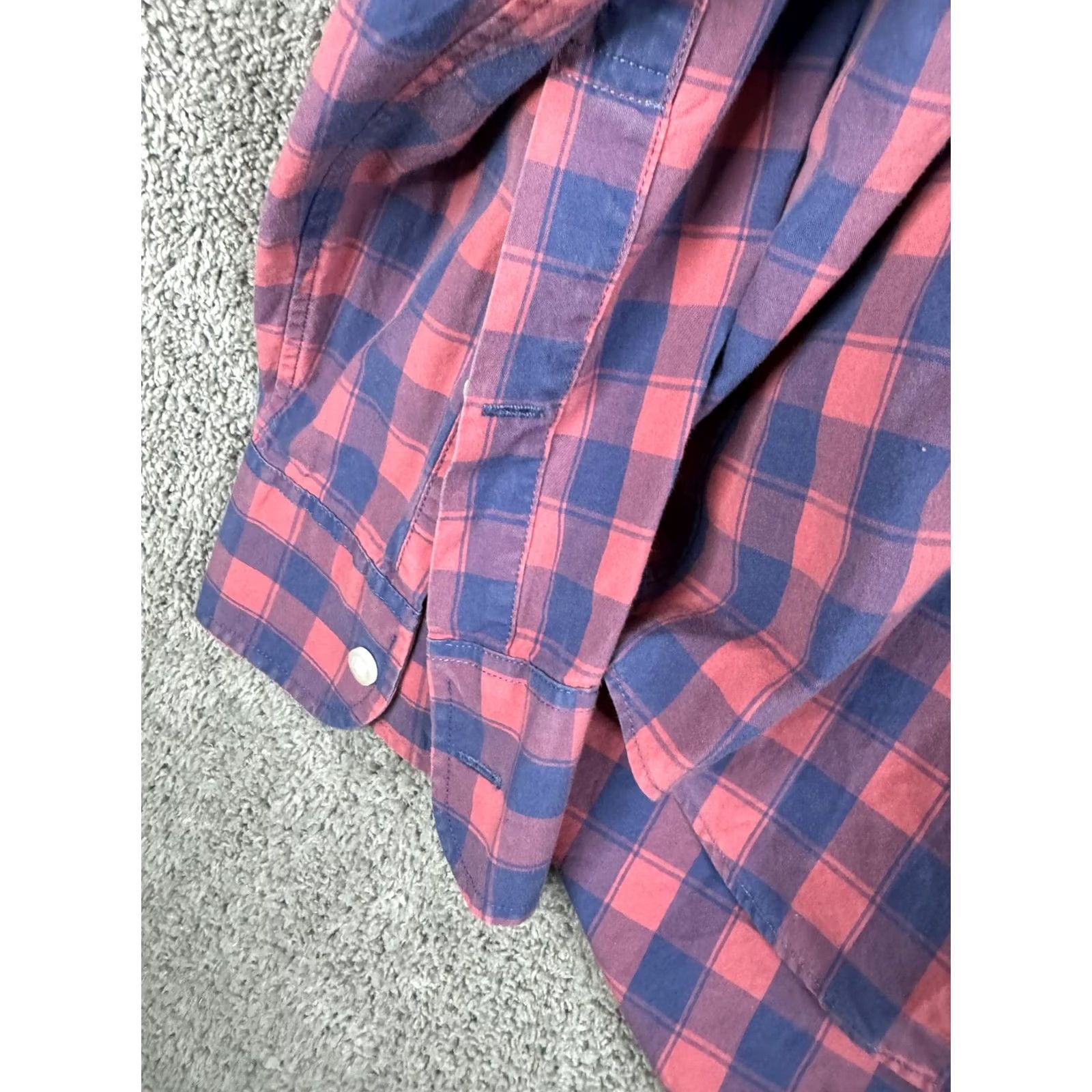 Bonobos Bonobos Shirt Mens 2XL Red Blue Plaid Slim Fit Button Front Long Sleeve Size US XXL / EU 58 / 5 - 2 Thumbnail