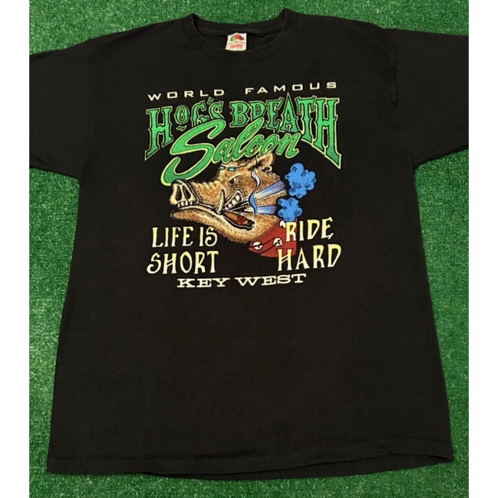 Vintage VINTAGE 90s Biker Hogs Breath Saloon Key West Bike Week VTG Shirt Mens Large Size US L / EU 52-54 / 3 - 4 Thumbnail