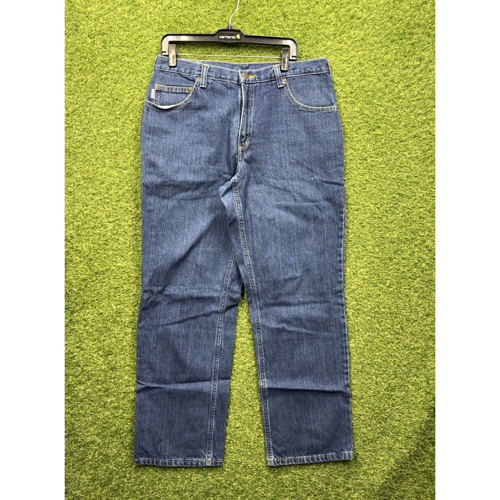 Carhartt Carhartt Jeans Mens 36x32 Dark Wash Denim Workwear 381-83 Relaxed Fit Casual Size US 36 / EU 52 - 2 Thumbnail