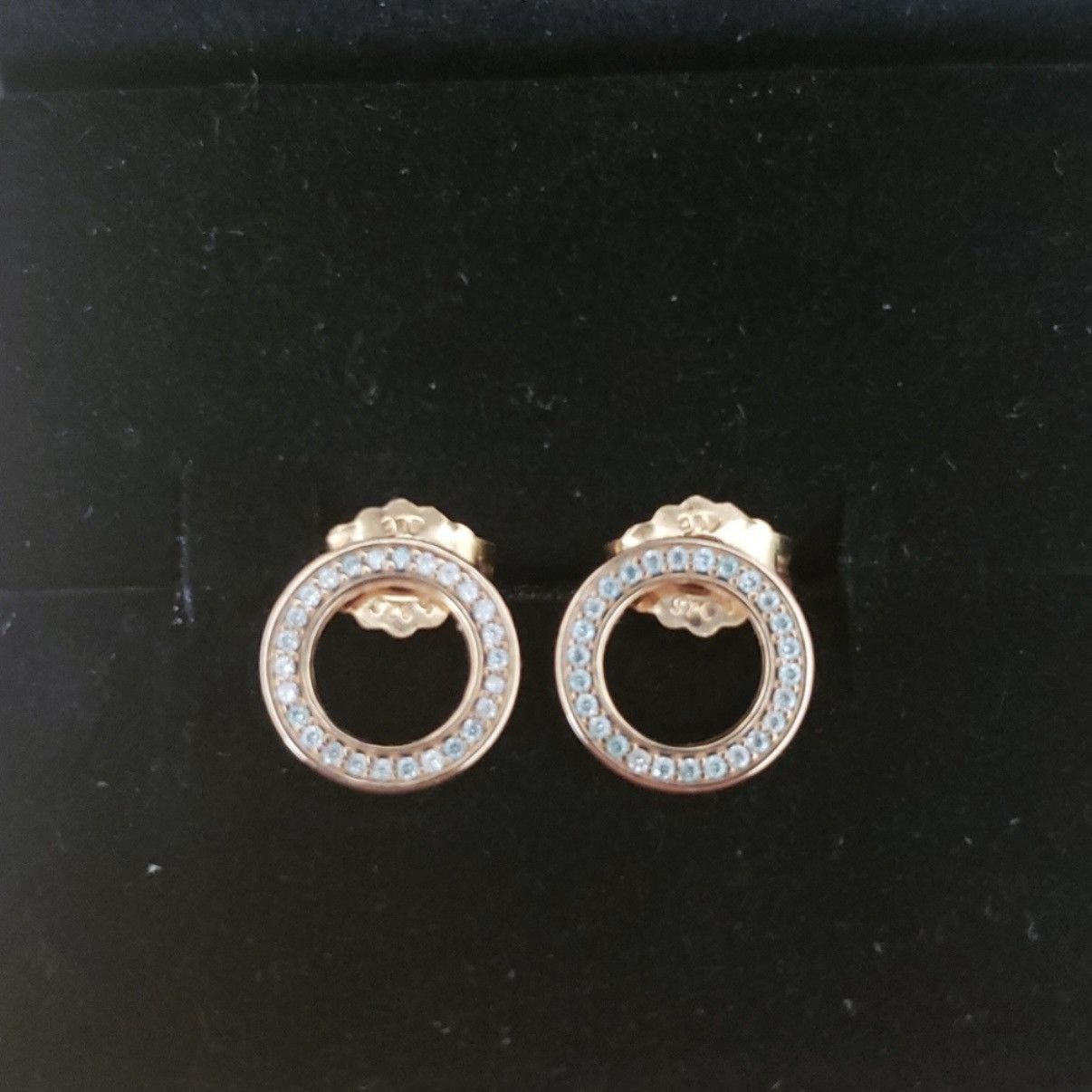 pandora Pandora Rose Gold Sparkling Circle Stud Earrings Size ONE SIZE - 3 Thumbnail
