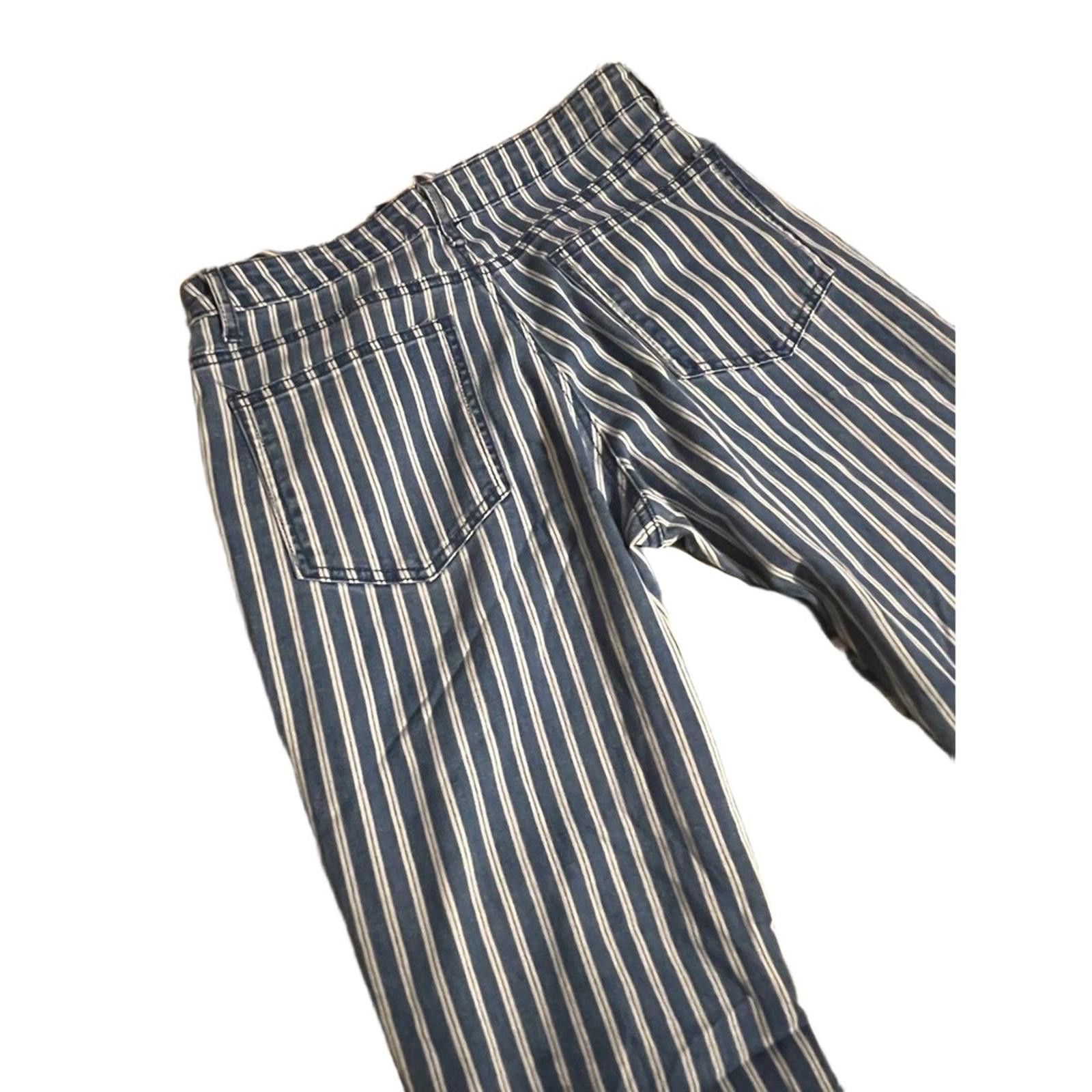 Other Altar’d State Flared Pants XS Blue White Striped Retro Boho Size 26" / US 2 / IT 38 - 6 Thumbnail