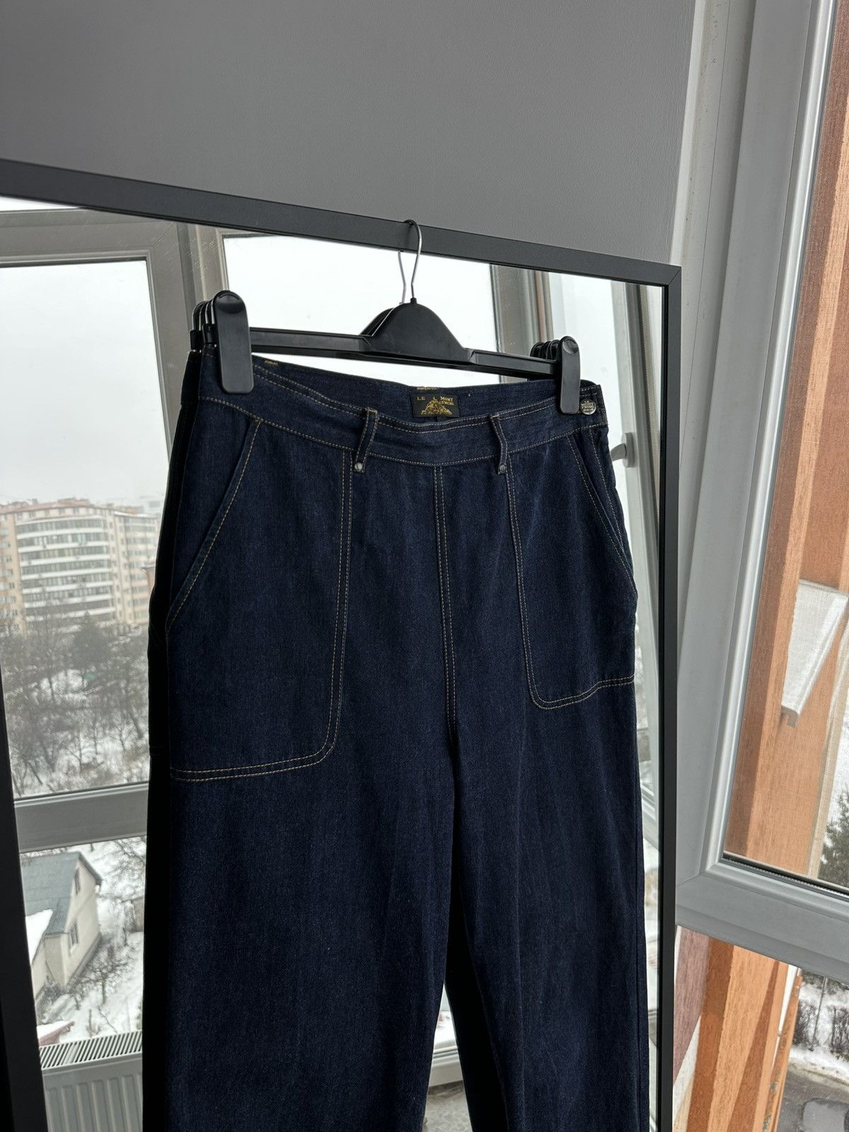 Le Mont Saint Michel Le Mont S’Michel BuckleBack Navy Woman Jeans French Workwear Size 32" / US 10 / IT 46 - 2 Thumbnail