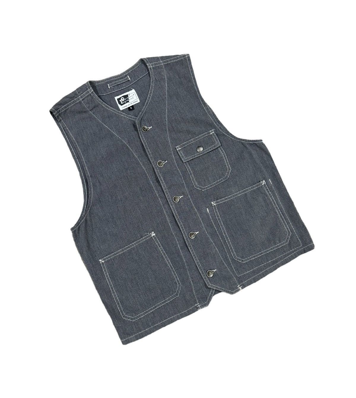 Engineered Garments Vtg🔥Engineered Garments Hbt Chambray Buckle Vest Button Vest Size 36S - 5 Thumbnail