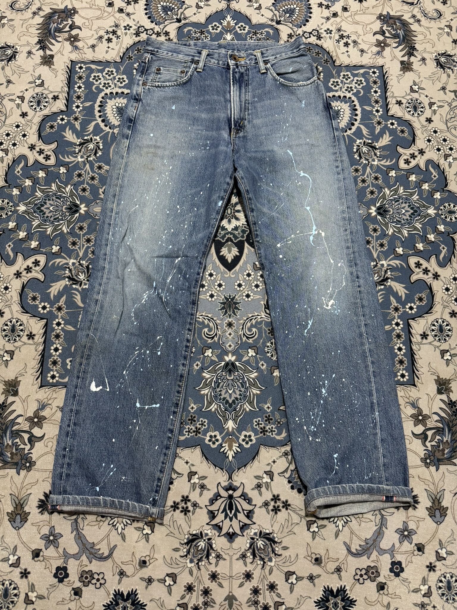20471120 × Beauty Beast × Japanese Brand Vintage Edwin 505XX Selvadge Red Line Painted Jeans Pop Art Size US 29 - 1 Thumbnail