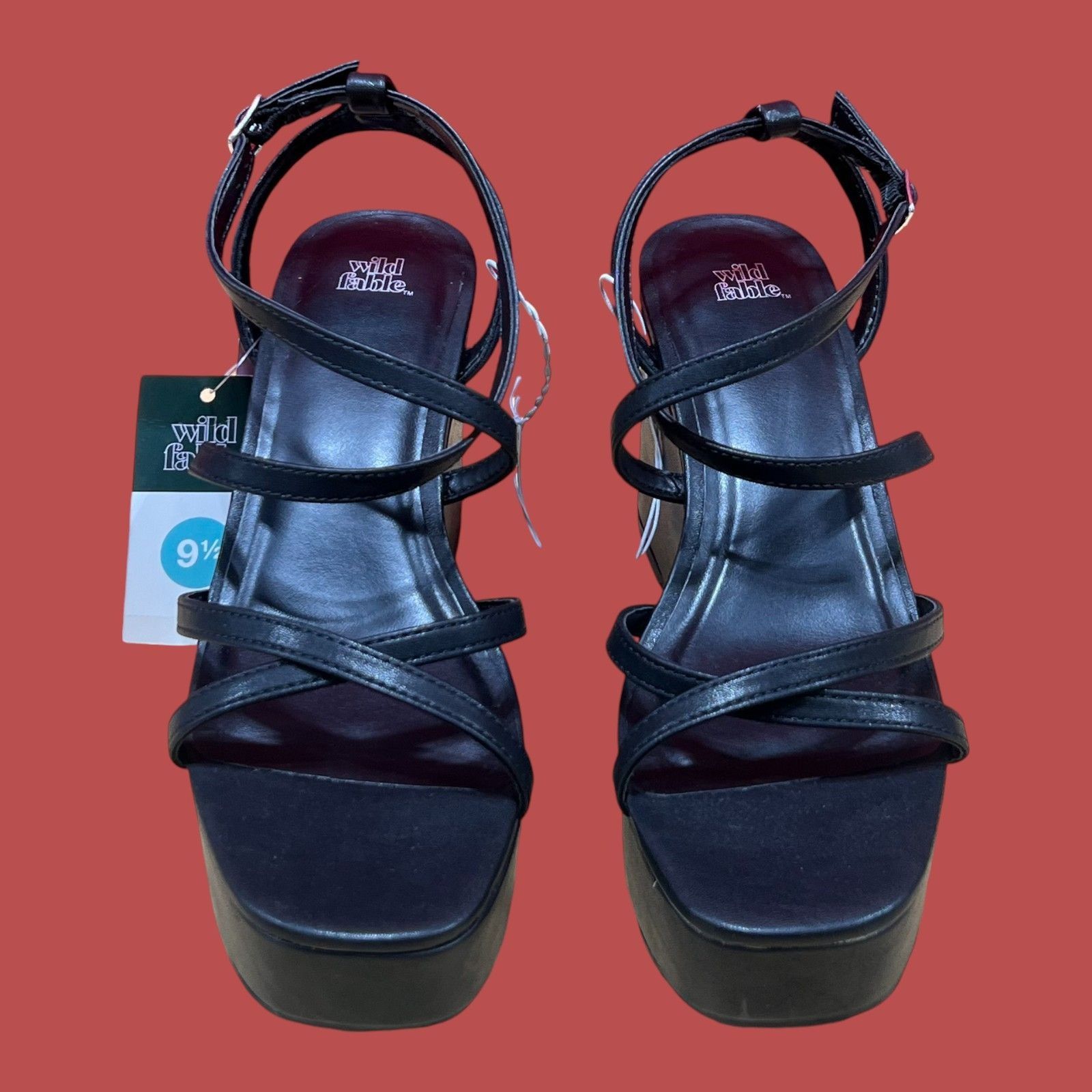 Other WildFable-Womens Ronnie Strappy Platform Wedge Heels With Me Size US 9.5 / IT 39.5 - 3 Thumbnail