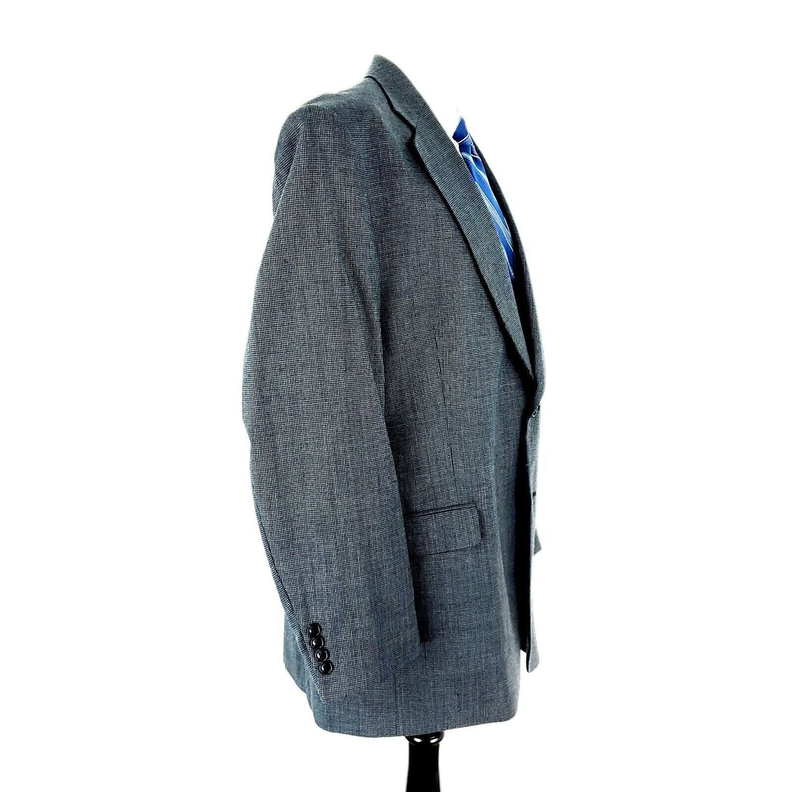 Stafford Stafford Wool Heavy Wool 2 Button Sport Coat 44L Gray Nailsh Size 44L - 7 Thumbnail