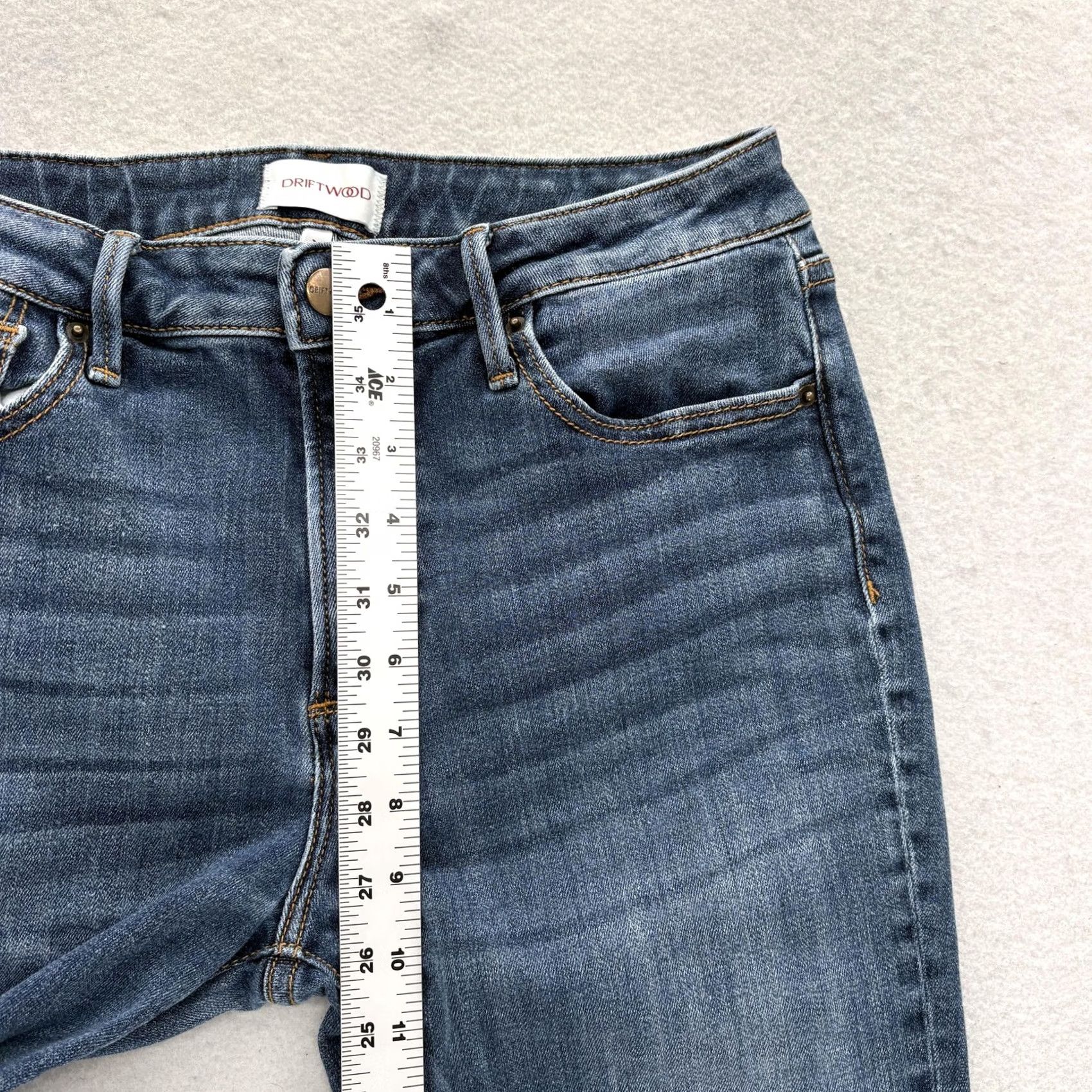 Vintage Driftwood Jeans Womens 29 Blue Med Wash Mid Rise Skinny Stretch Preppy Size 29" - 6 Thumbnail