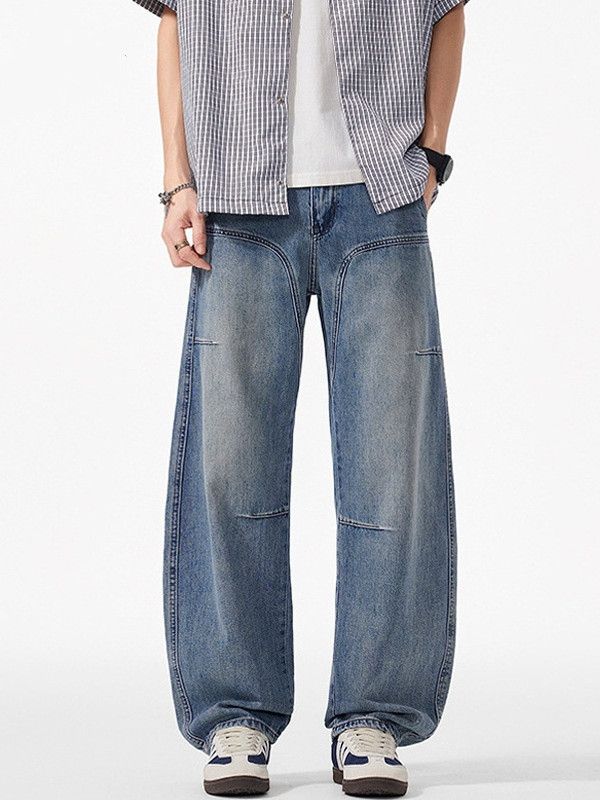 Japanese Brand Men's patchwork retro work jeans Size US 32 / EU 48 - 1 Thumbnail