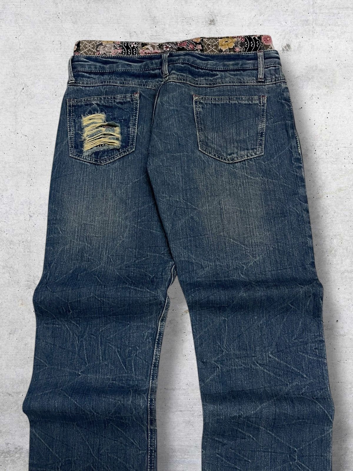 Japanese Brand JAPAN DESIGNER KARAKURI TAMASHI RIPPED TRADITIONAL 90S DENIM Size US 31 - 10 Thumbnail
