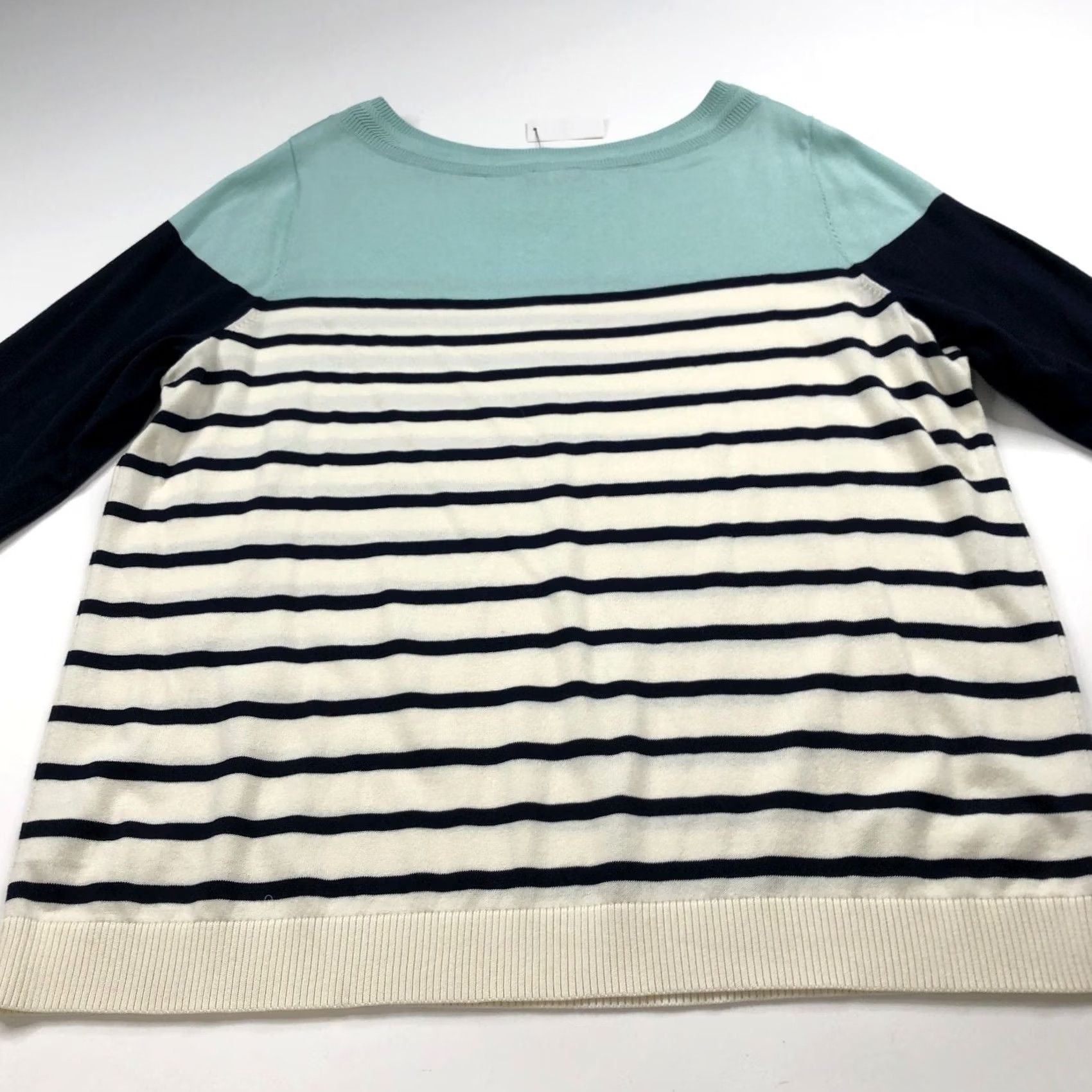 Talbots Talbots Plus NEW Plus 2X Lightweight Boat Neck Pullover Sweater Blue Ivory Striped Knit Pullover Casual Womens 2X Lightweight Pullover Sweater Size XXL / US 16-18 / IT 52-54 - 6 Thumbnail