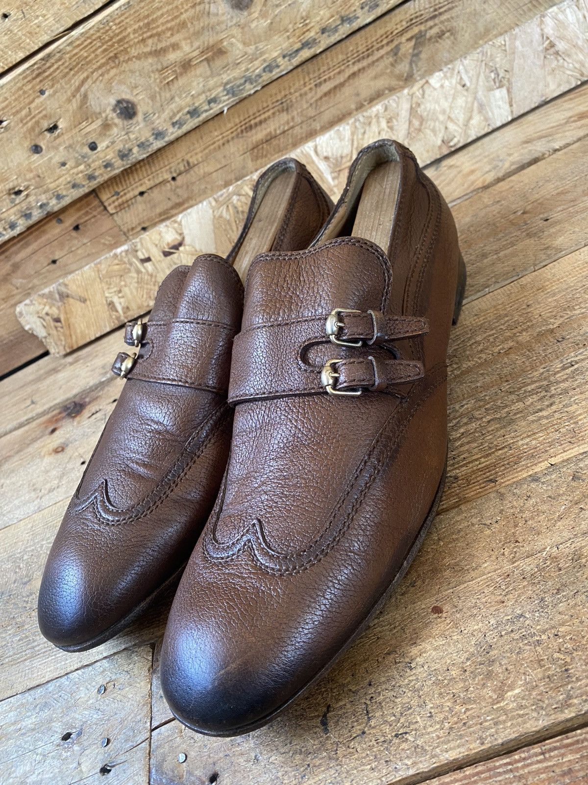 Gucci Gucci brown double monk strap brown leather shoes uk10,sz44 Size US 11 / EU 44 - 3 Thumbnail