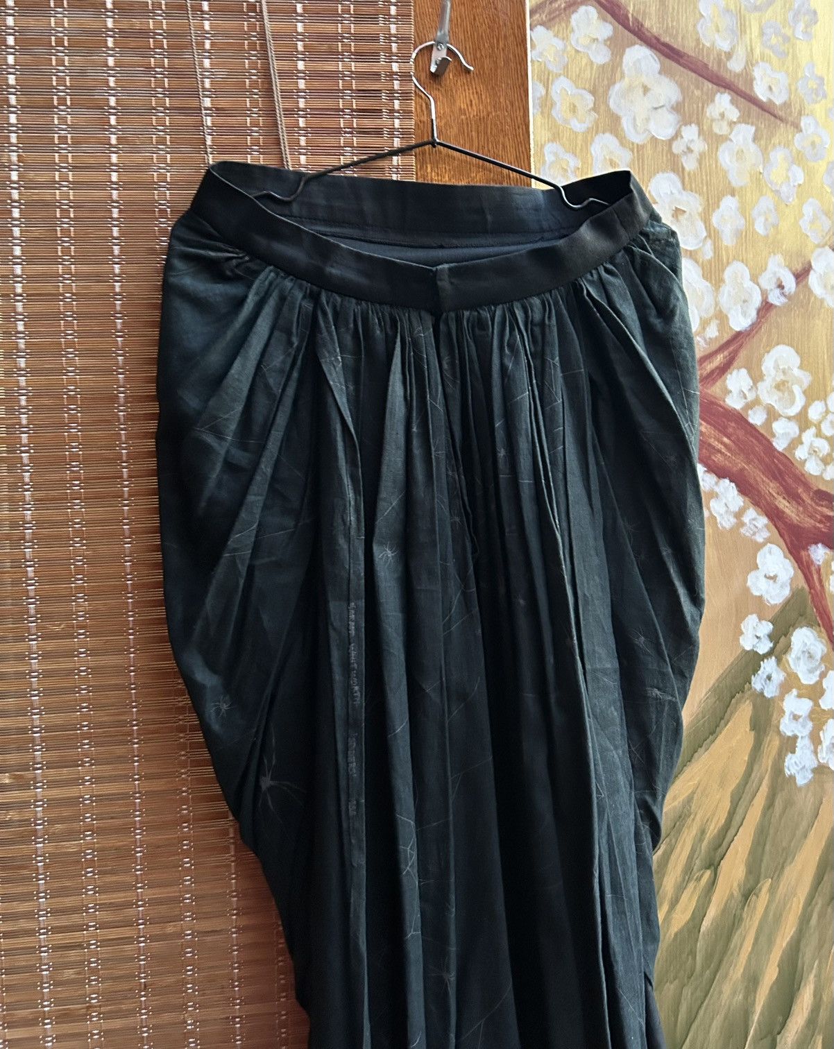 Vintage Sarah Whitworth Spider Web Ruched Skirt Black Goth Y2K Alt Size 26" / US 2 / IT 38 - 4 Thumbnail
