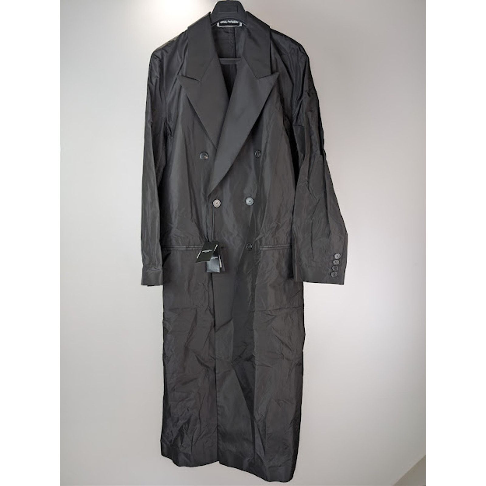 Saint Laurent Paris o1rshd1 Double-Breasted 6-Button Taffeta Coat in Black Size US L / EU 52-54 / 3 - 2 Thumbnail