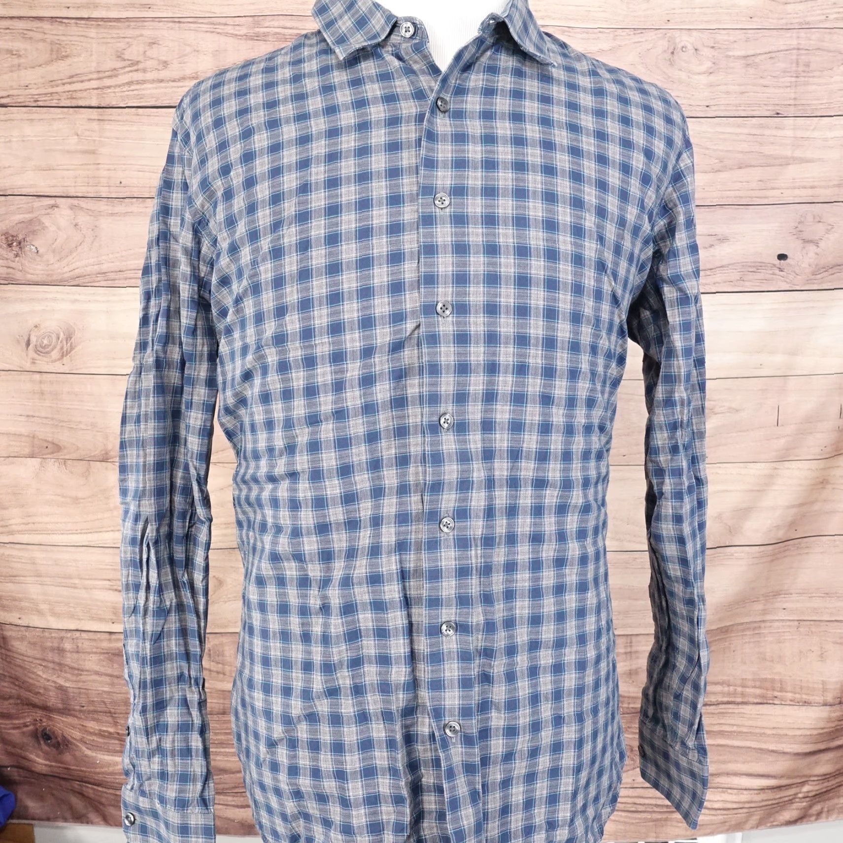 Apt. 9 VINTAGE No | APT. 9 Men's Long Sleeve Plaid Shirt Big & Tall Size XLT Blue Casual Size US XL / EU 56 / 4 - 3 Thumbnail