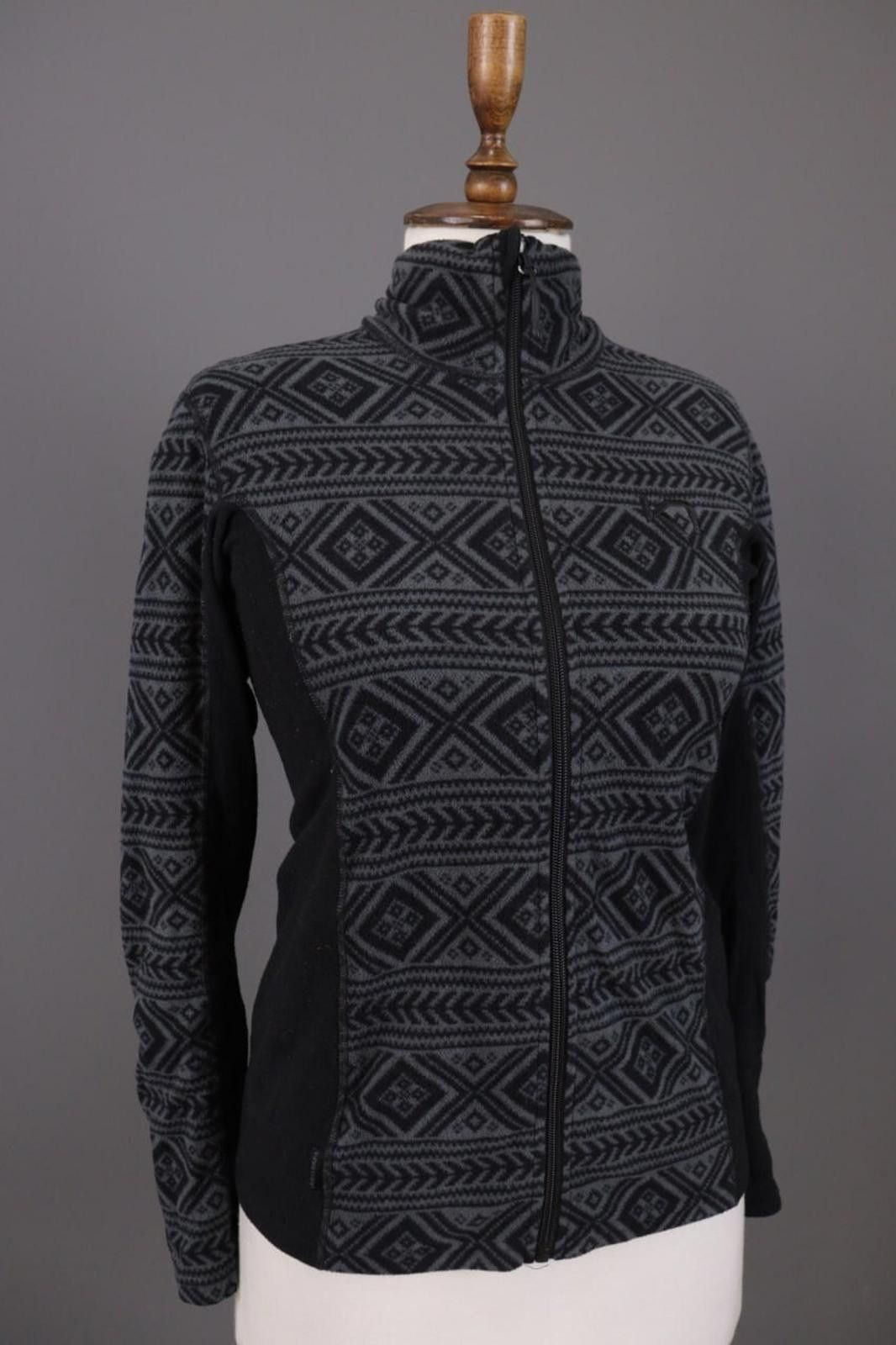 Designer Kari Traa Gray Nordic Fair Isle Full Zip Jacket Size S Size S / US 4 / IT 40 - 4 Thumbnail