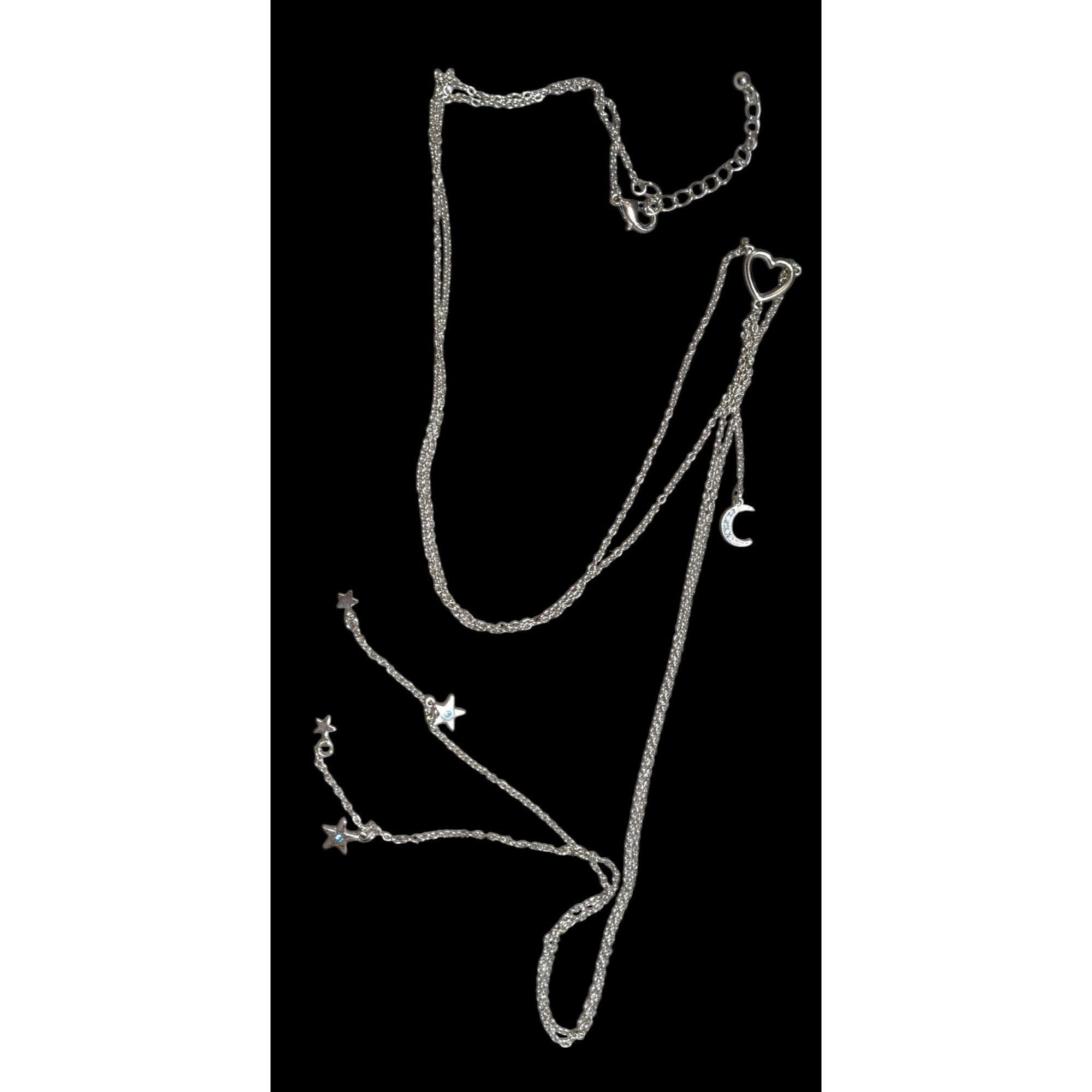 Other Minimalist Modern Lariat Heart Moon And Star Charm Necklace Size ONE SIZE - 1 Thumbnail