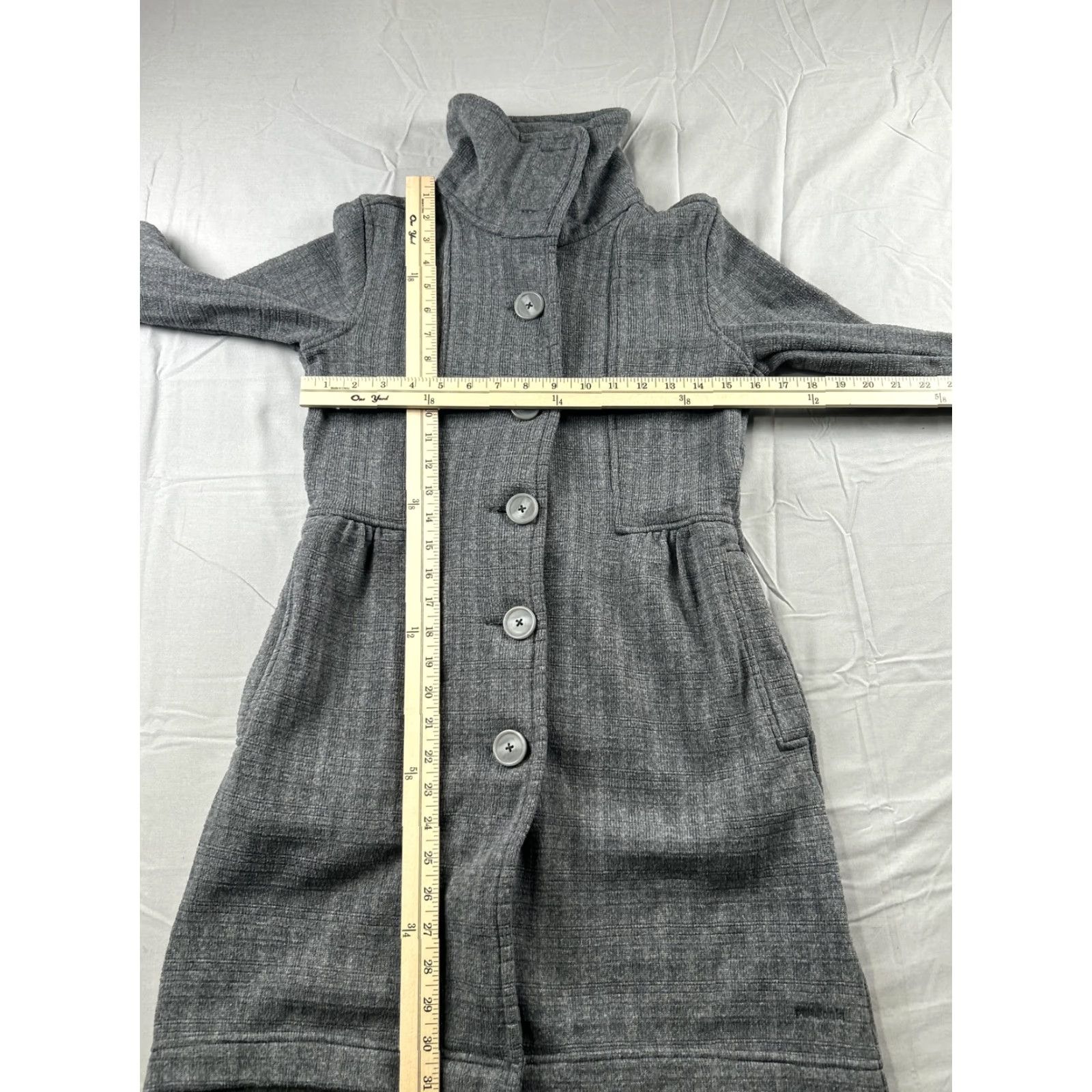 Patagonia Patagonia Womens XS Gray Fleece Coat Button Front Long Jacket Size XS / US 0-2 / IT 36-38 - 5 Thumbnail