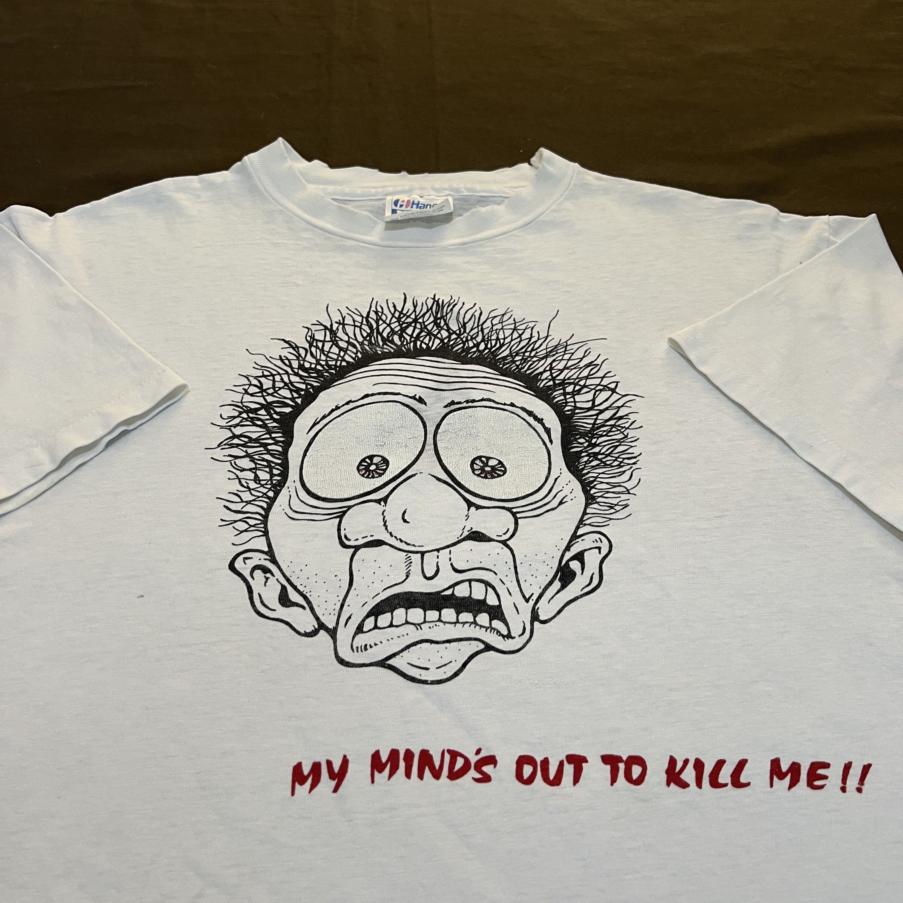 Vintage Vintage 90s My minds out to kill me quote Humor Funny Tee Size US L / EU 52-54 / 3 - 1 Thumbnail