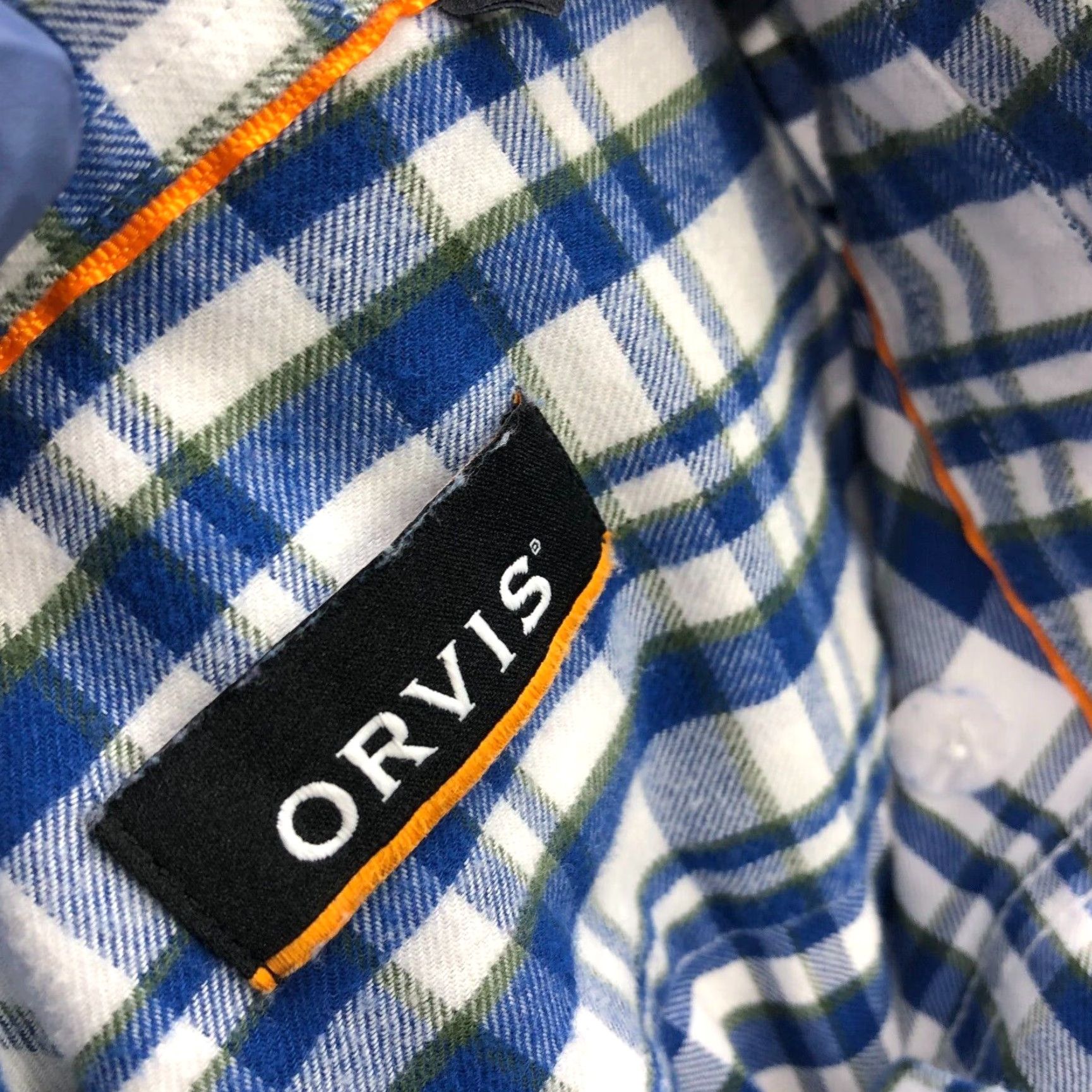 Orvis Orvis Shirt Plaid Cotton Long Sleeve Button-Up Collared Blue Mens L Regular Casual Flannel Shirt Size US L / EU 52-54 / 3 - 4 Thumbnail