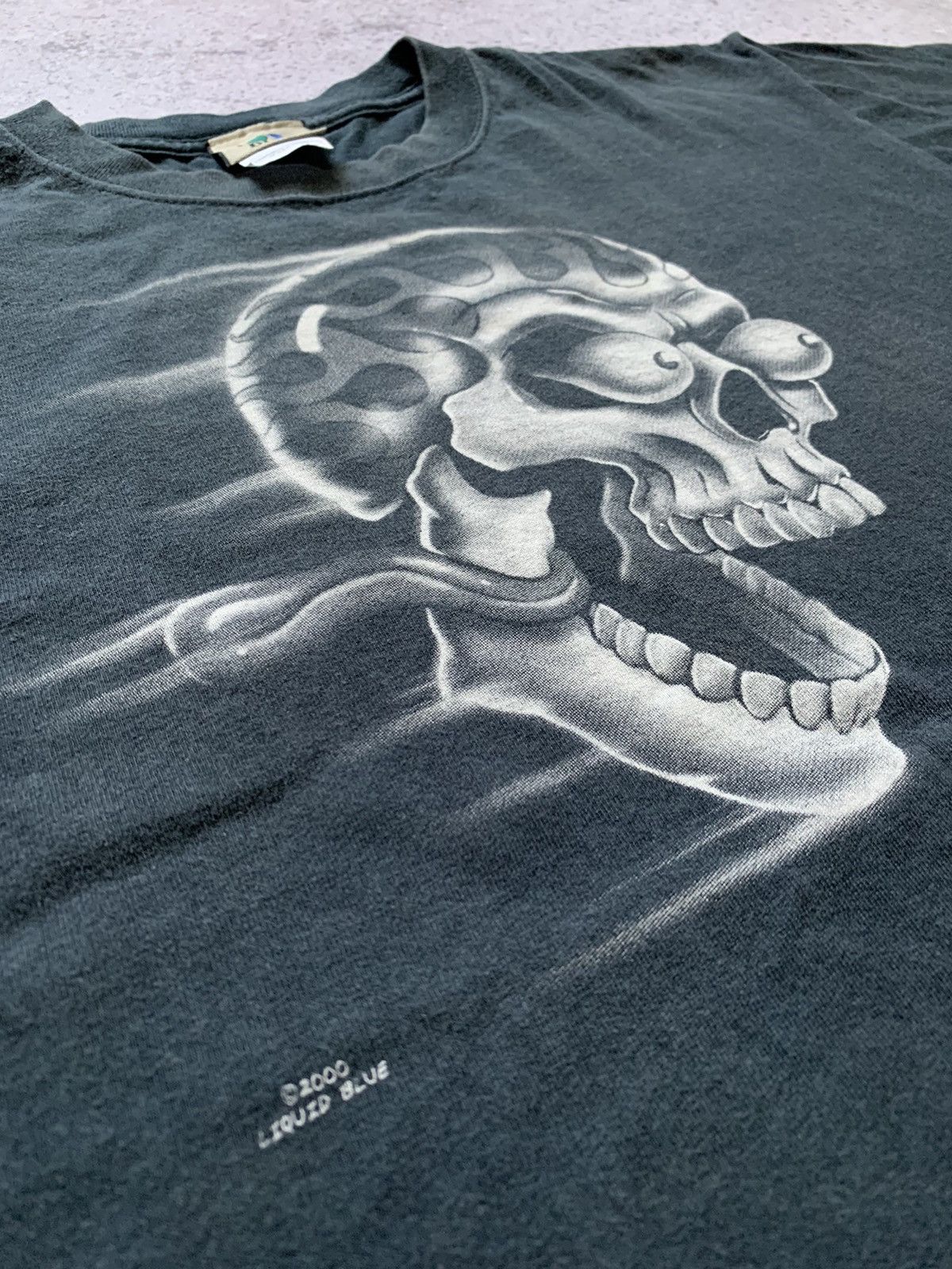 Liquid Blue 2000 Skull "Shut Up And Ride" Biker T-Shirt Size US M / EU 48-50 / 2 - 5 Thumbnail