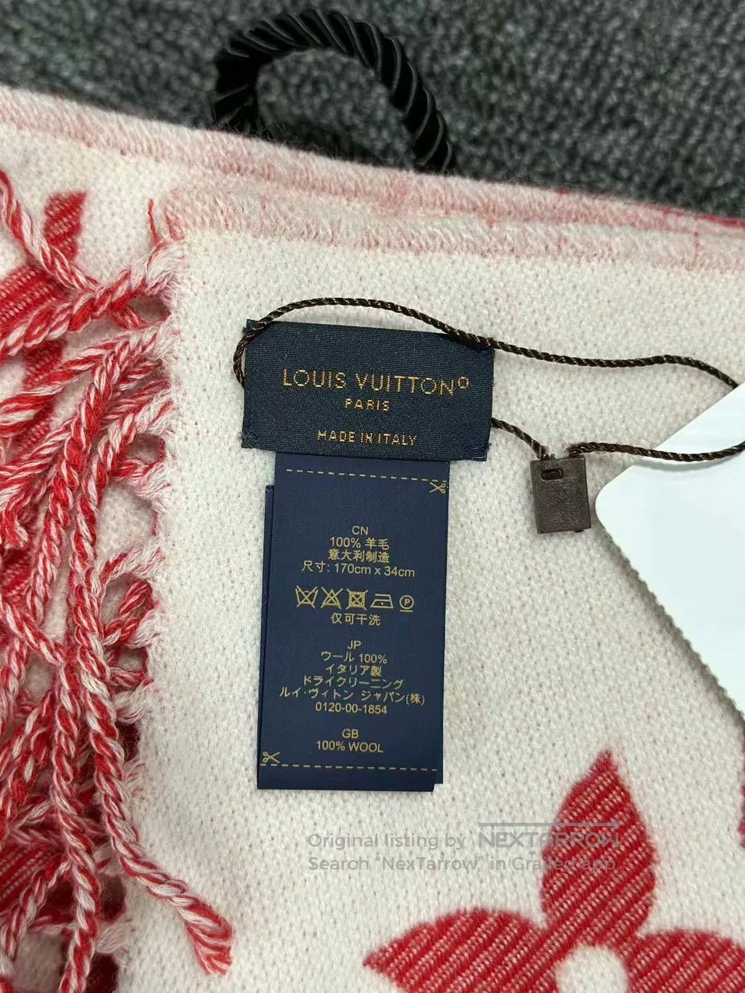 Louis Vuitton red wool scarf by louis vuitton. Size ONE SIZE - 5 Thumbnail